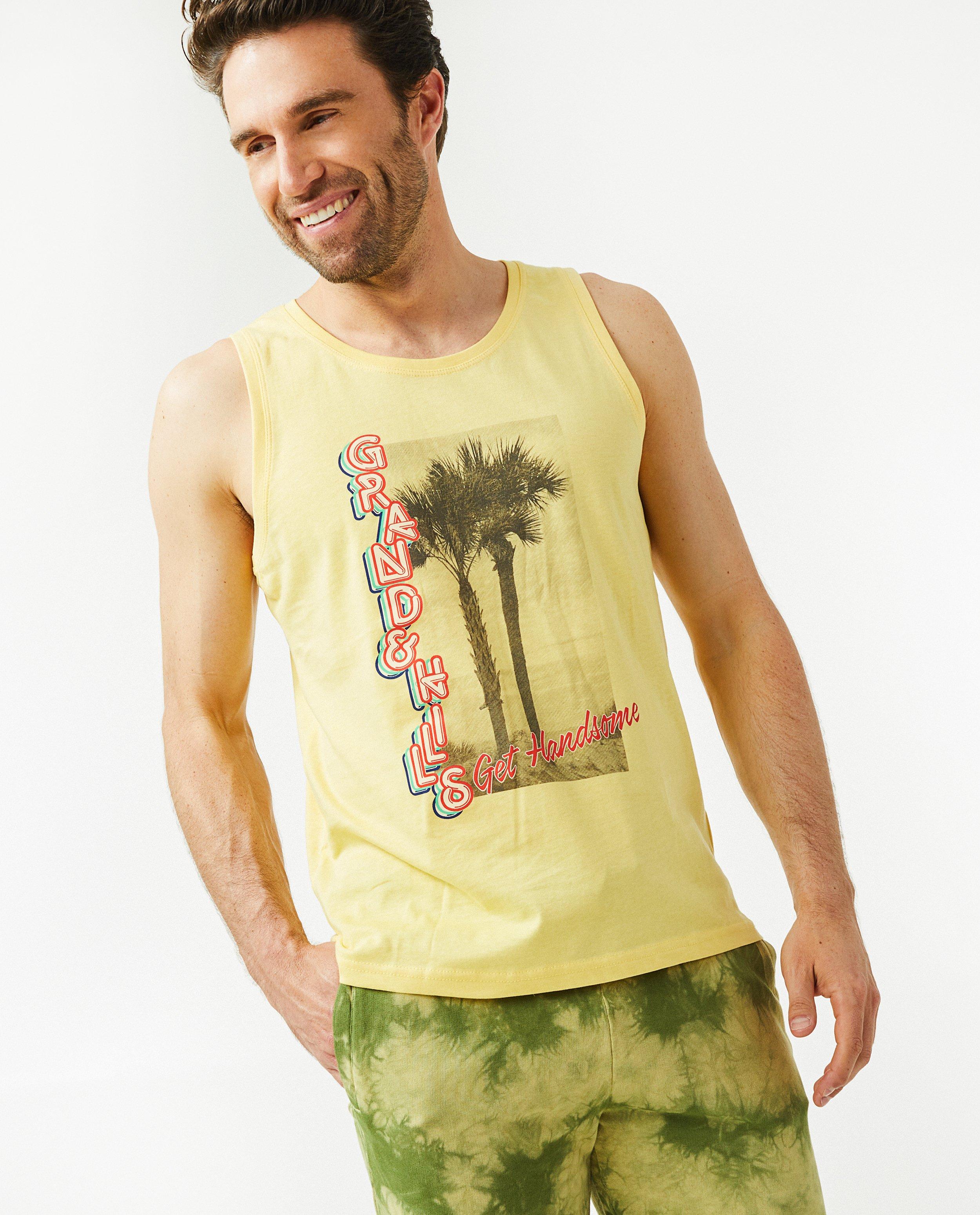 T-shirts - Gele top met print