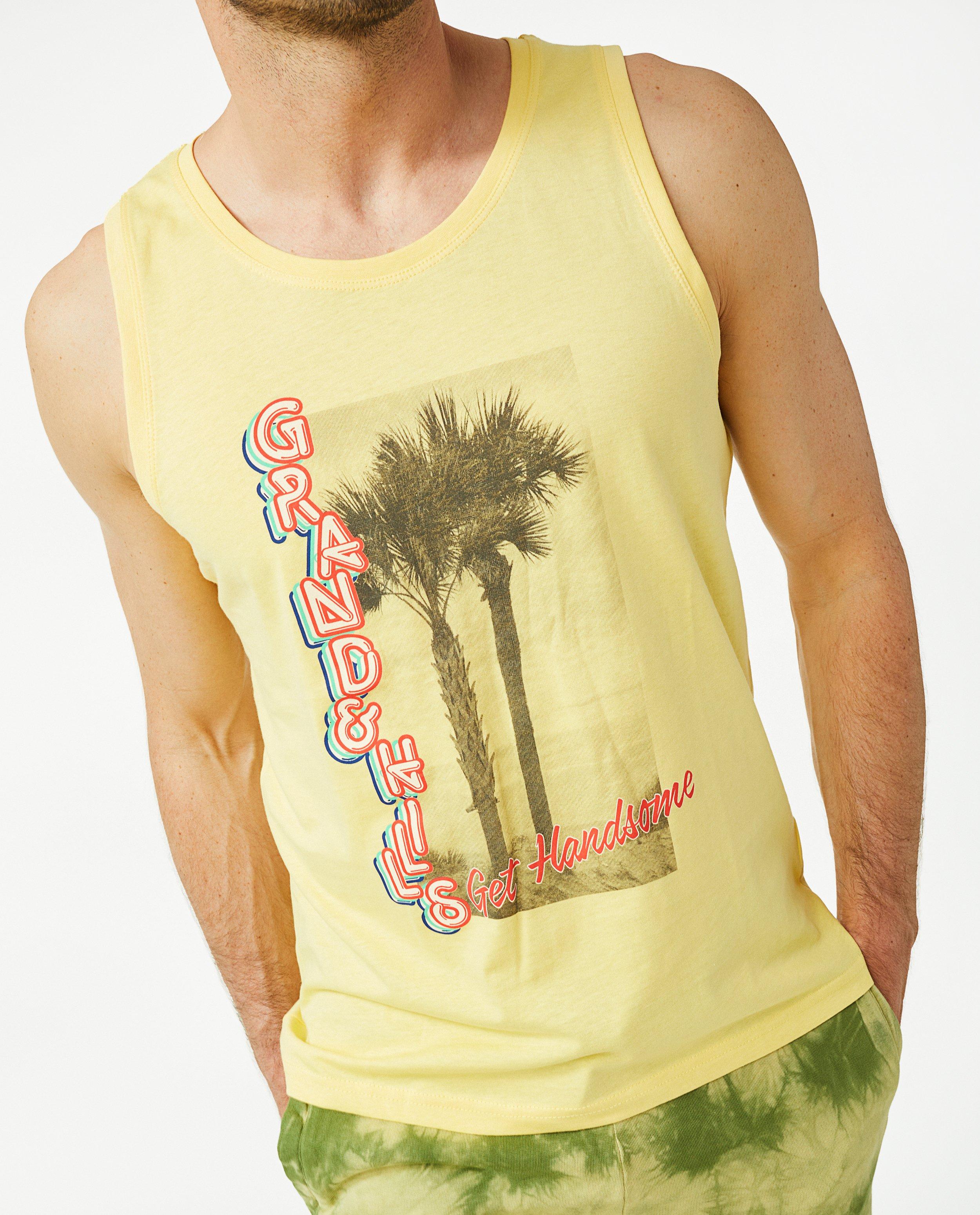 T-shirts - Gele top met print