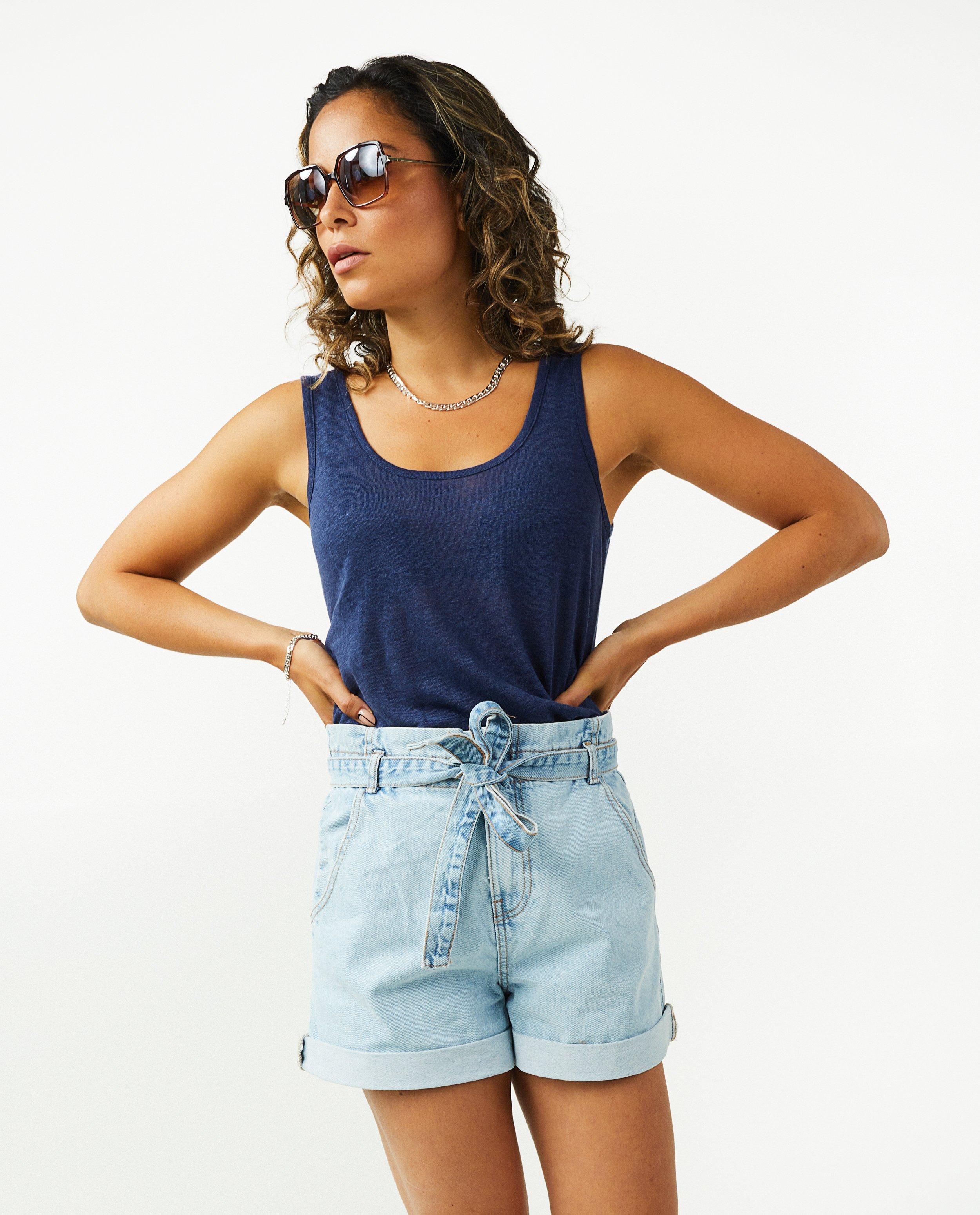 Bermuda bleu clair en denim - null - OVS
