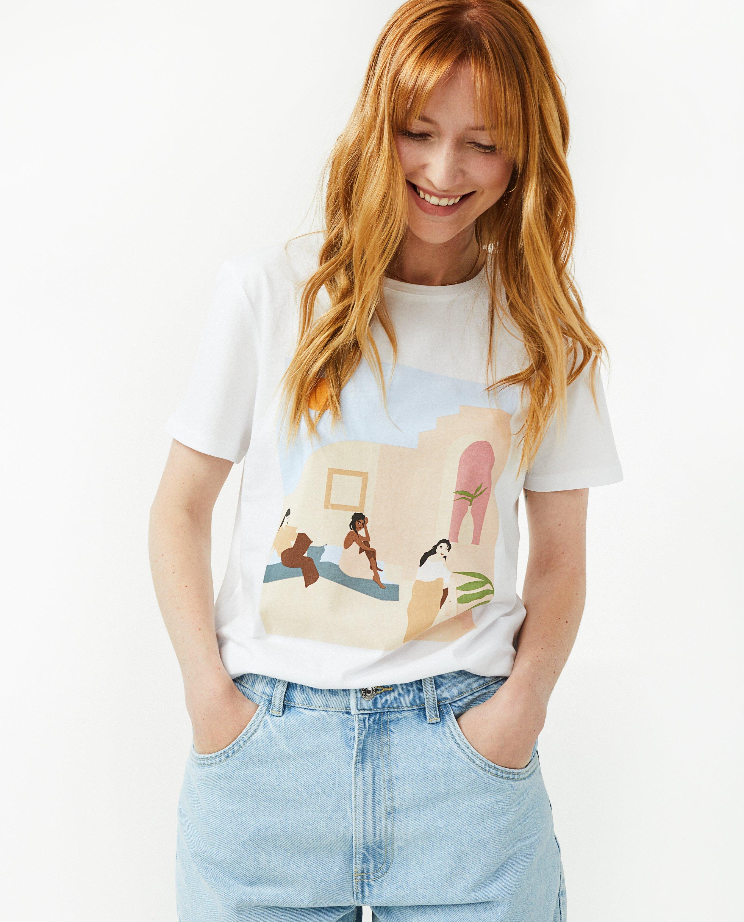 T-shirts - Wit T-shirt met print OVS