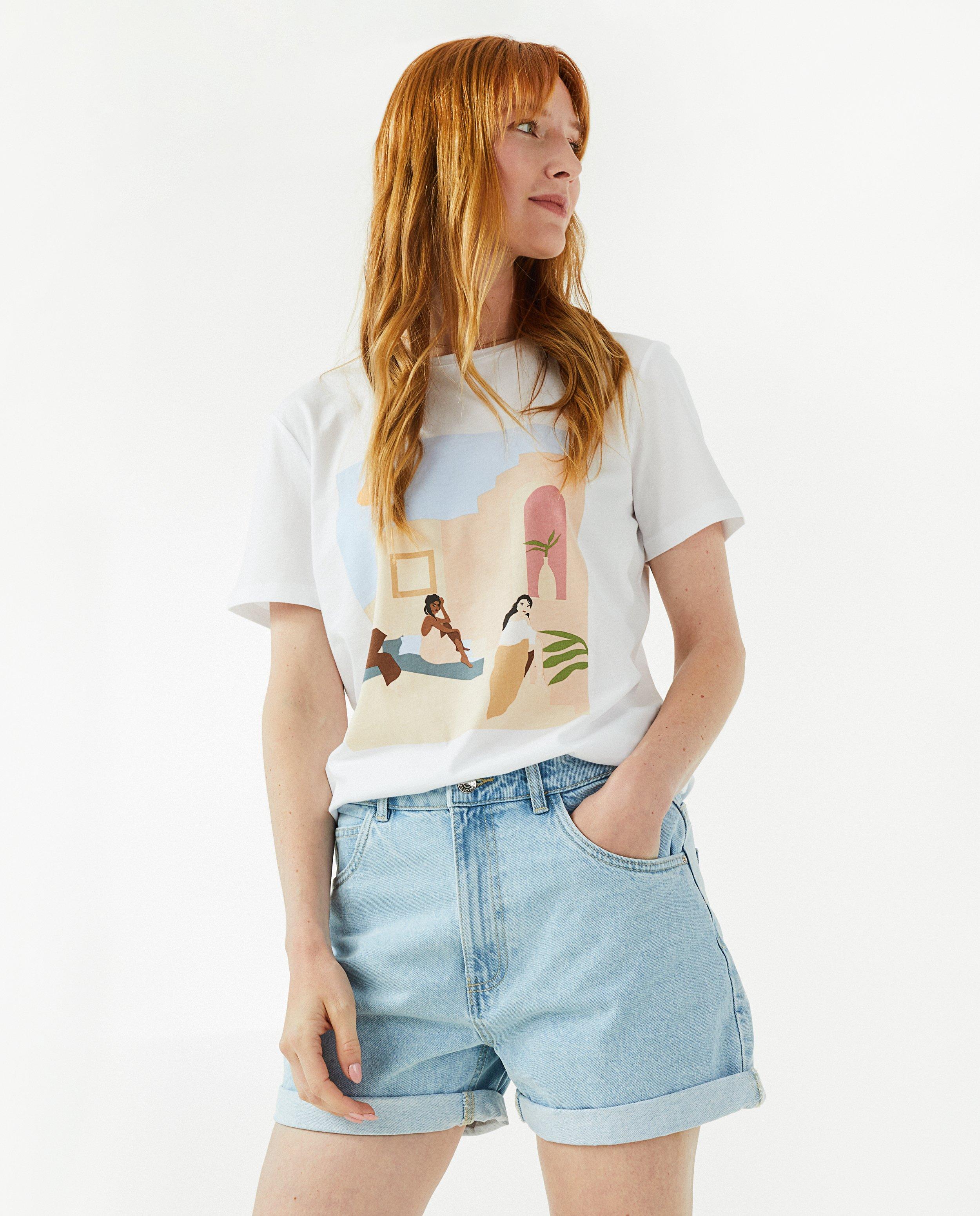 T-shirts - Wit T-shirt met print OVS