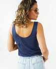 T-shirts - Top bleu foncé en fin tricot