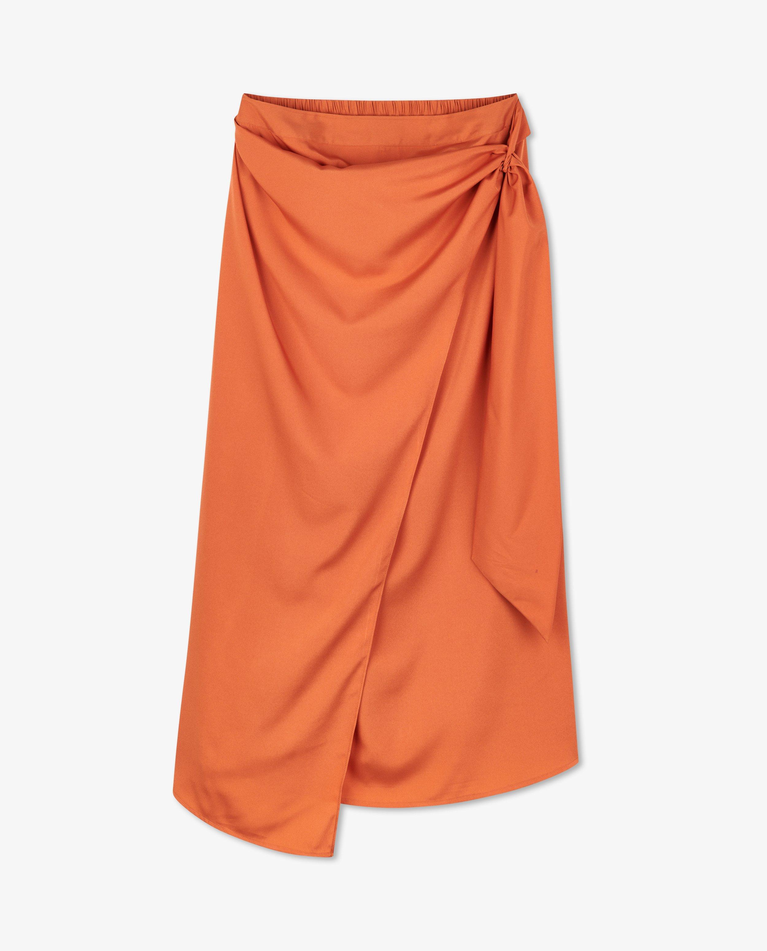 Jupes - Jupe portefeuille brun-orange