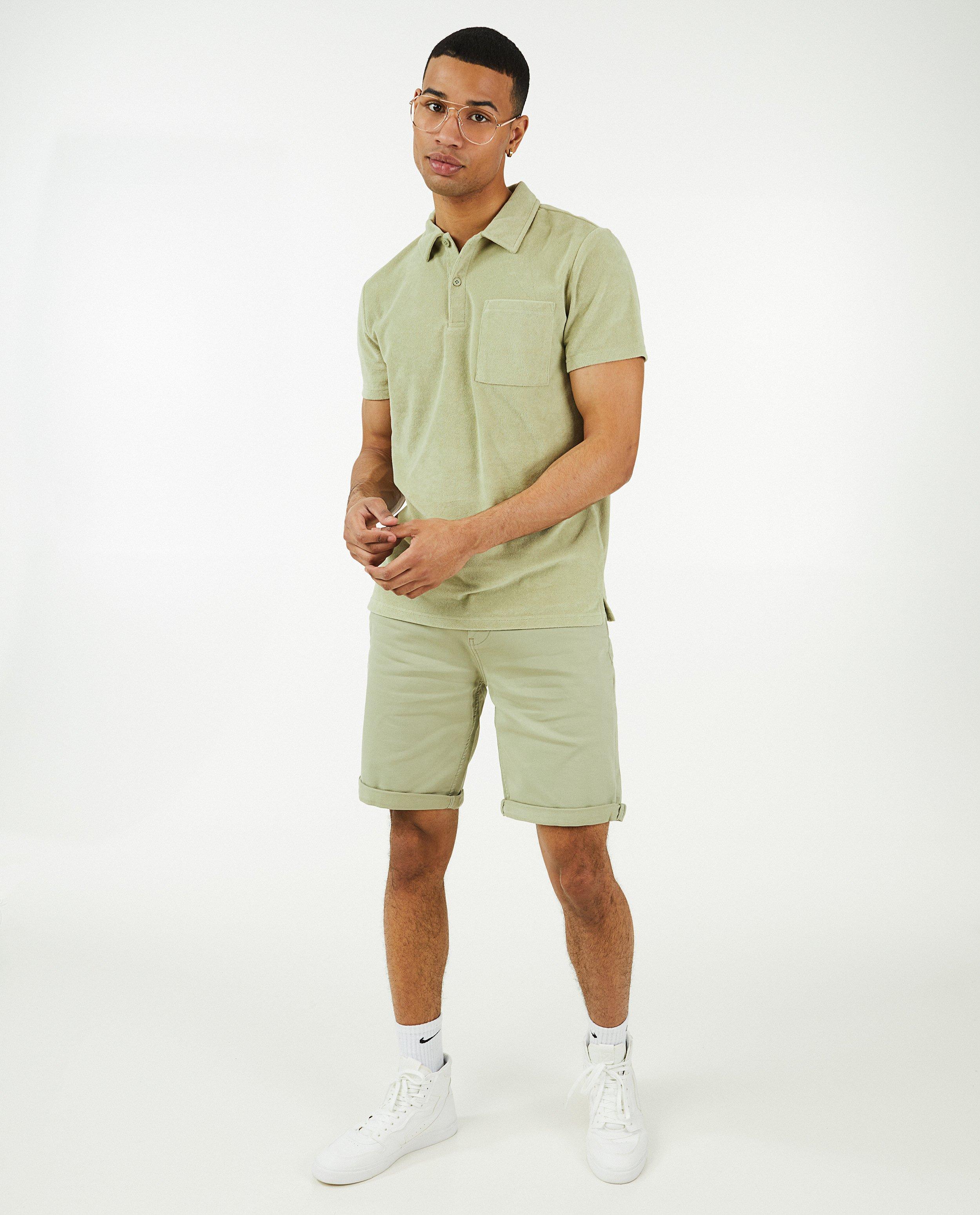 Polo's - Groene polo van badstof, heren