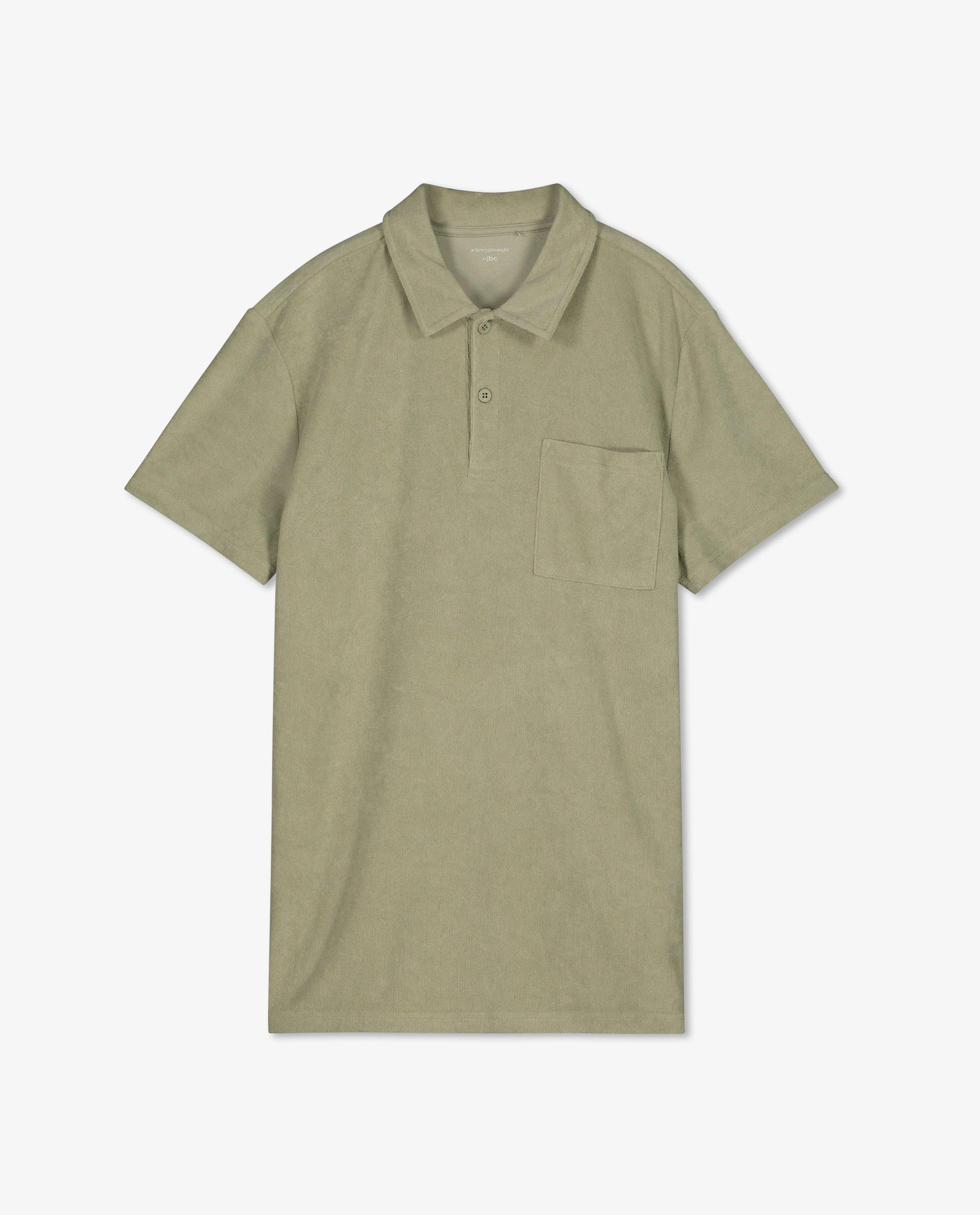 Polo's - Groene polo van badstof, heren