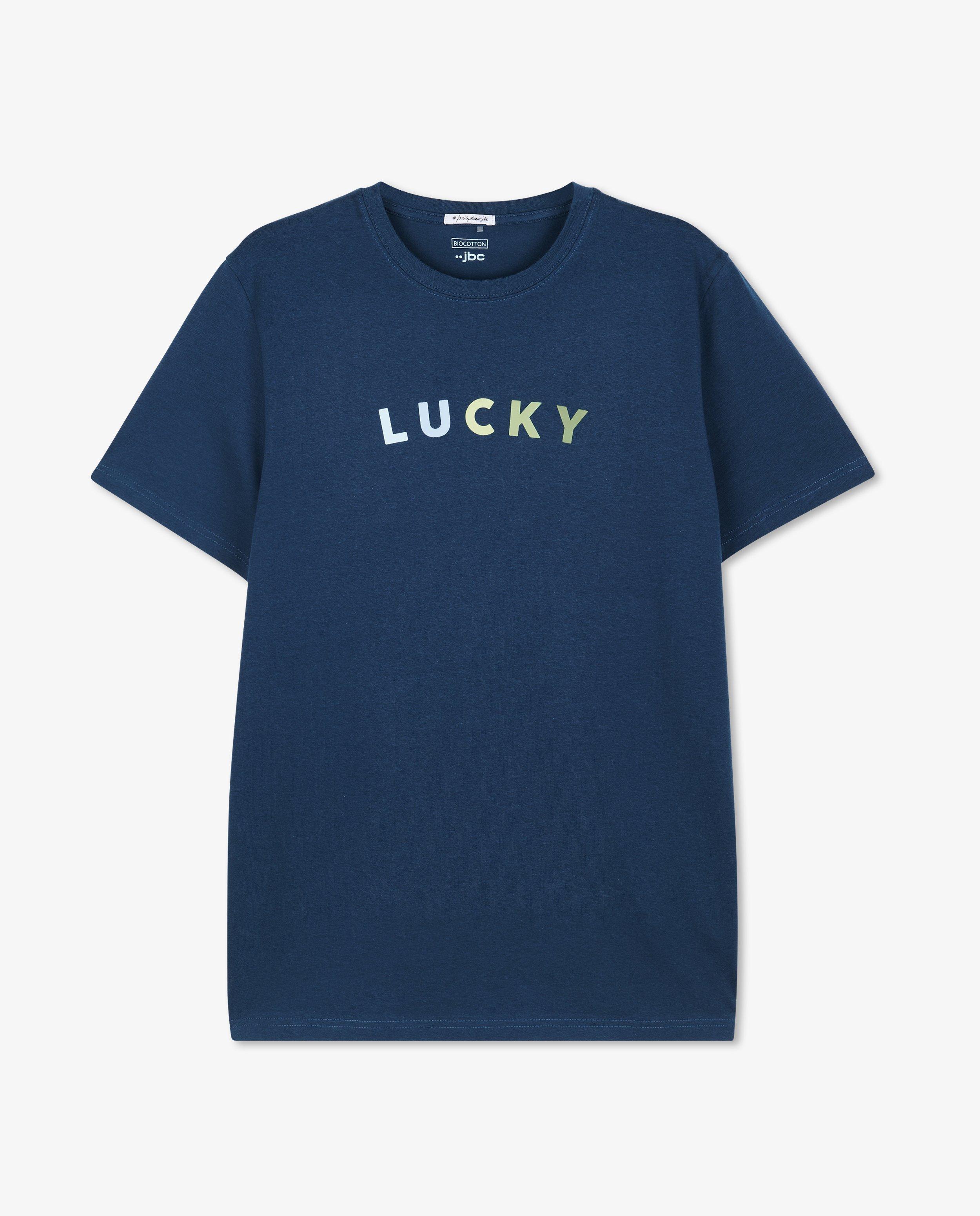 T-shirts - T-shirt bleu foncé à inscription, hommes