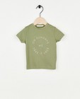 Groen T-shirt met gestikt opschrift, baby - null - Familystories