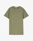 T-shirts - T-shirt vert à inscription piquée, 7-14 ans