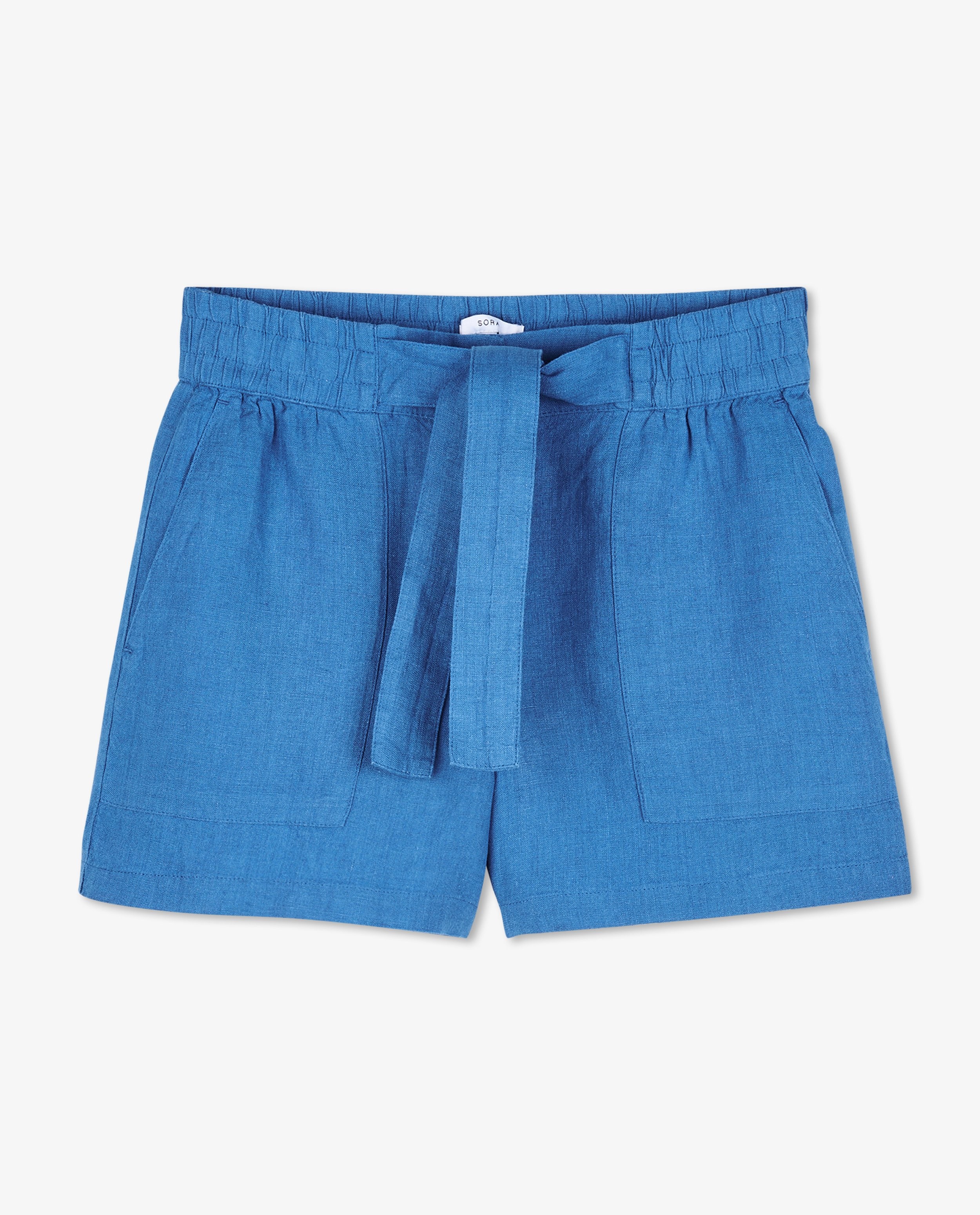 Shorts - Short bleu en lin