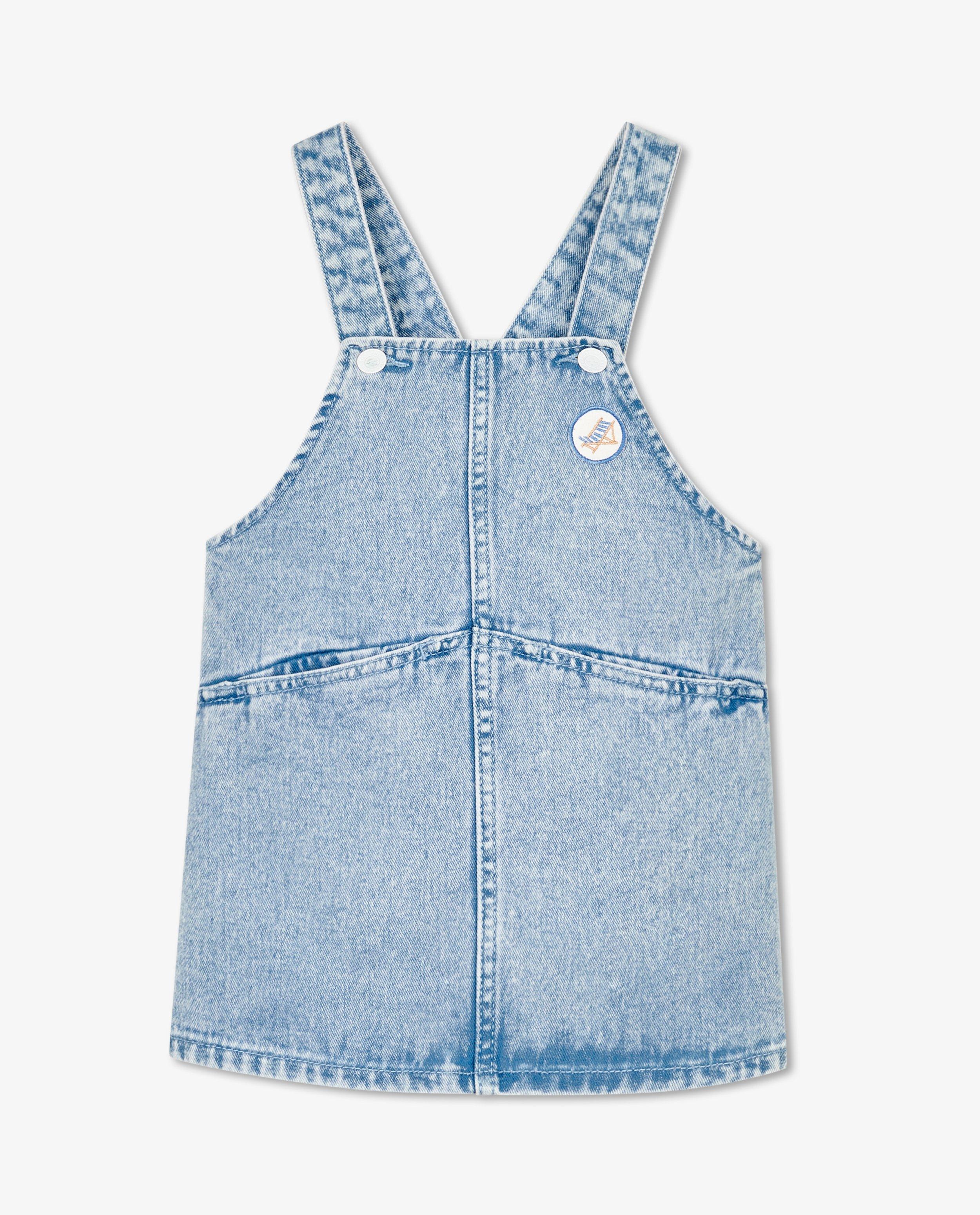Kleedjes - Lichtblauwe denim salopettejurk