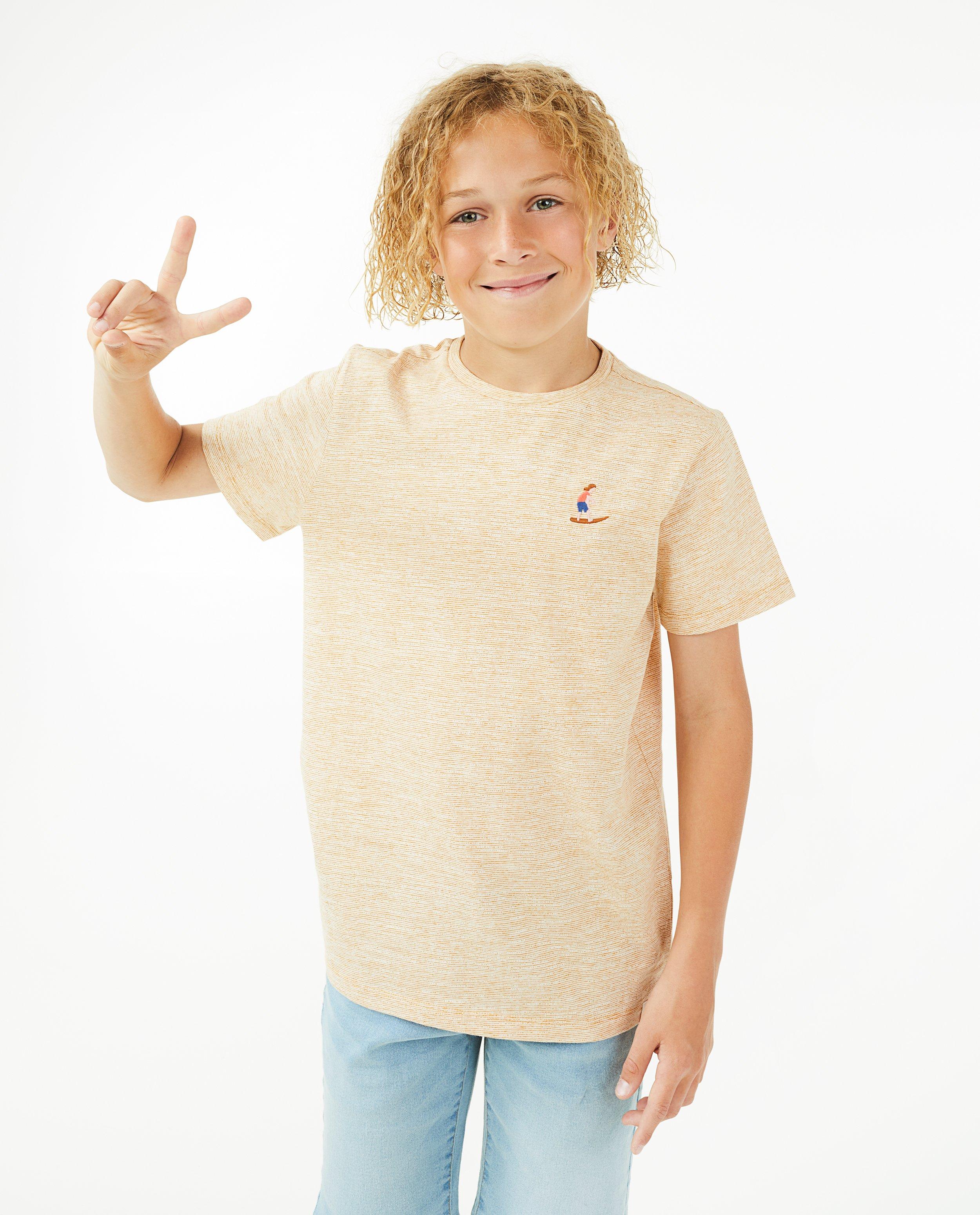 T-shirts - Gemêleerd T-shirt met borduursel
