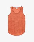 T-shirts - Oranjebruine top met sierboorden