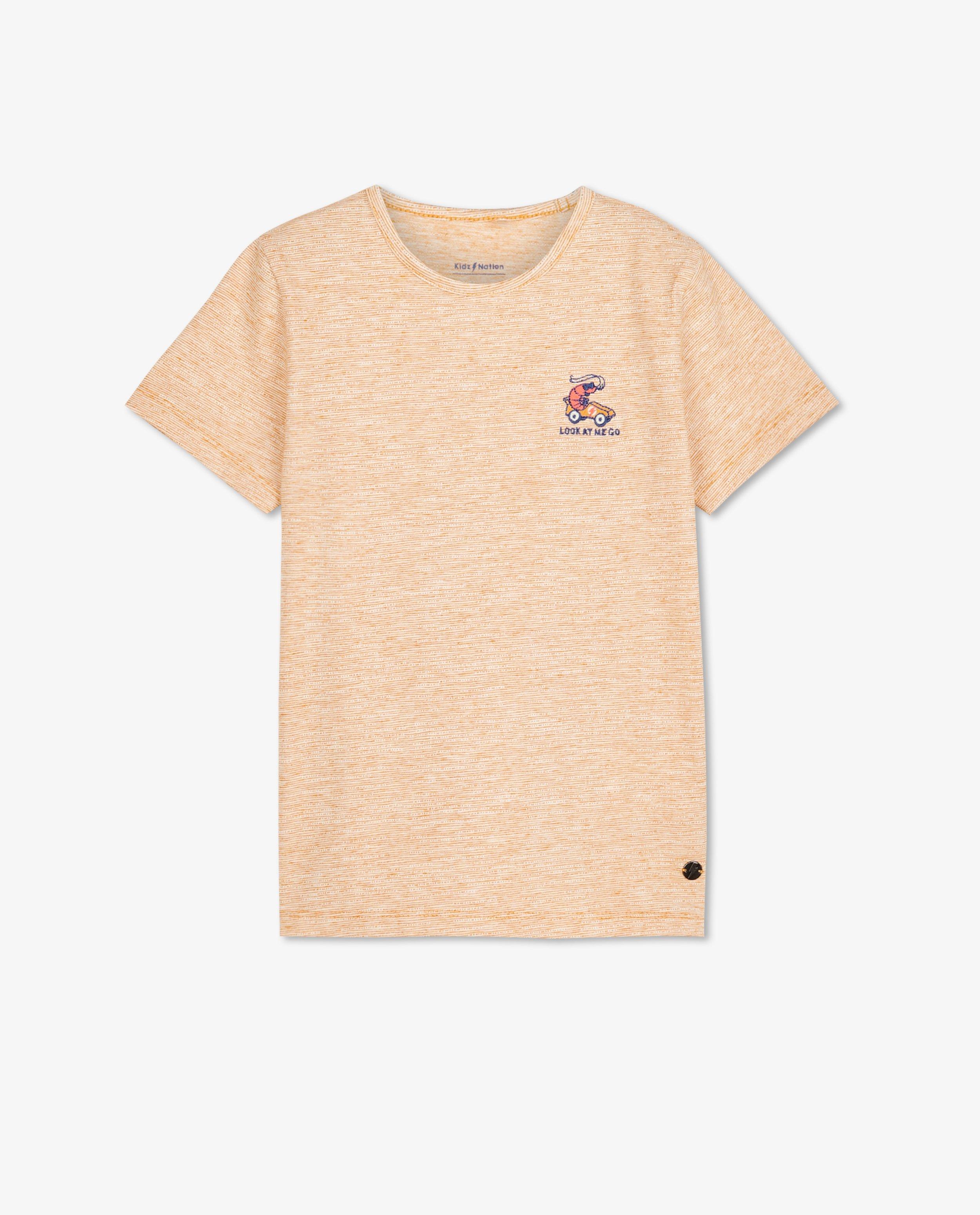 T-shirts - Oranje T-shirt met borduursel