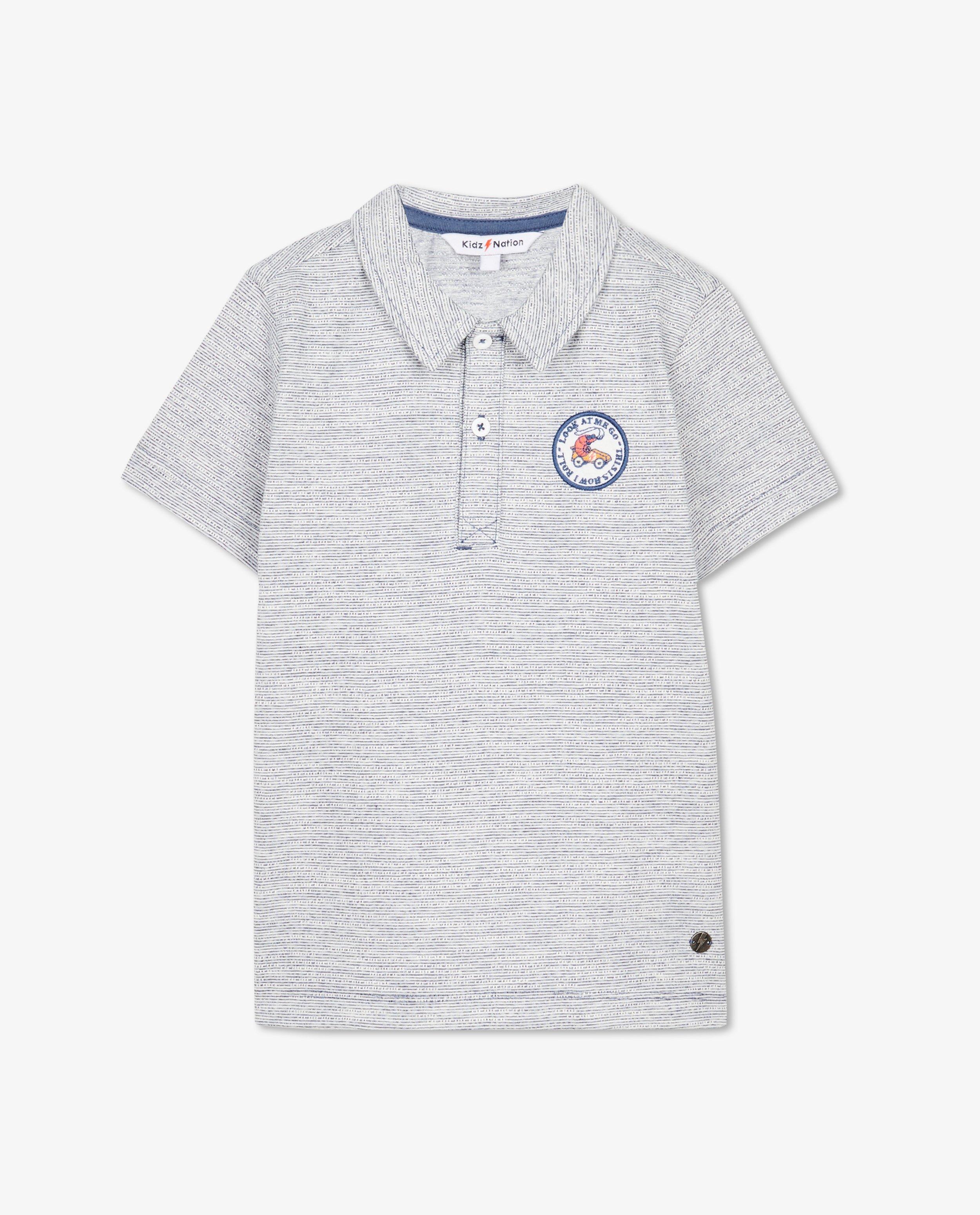 Polo's - Blauwe gemêleerde polo