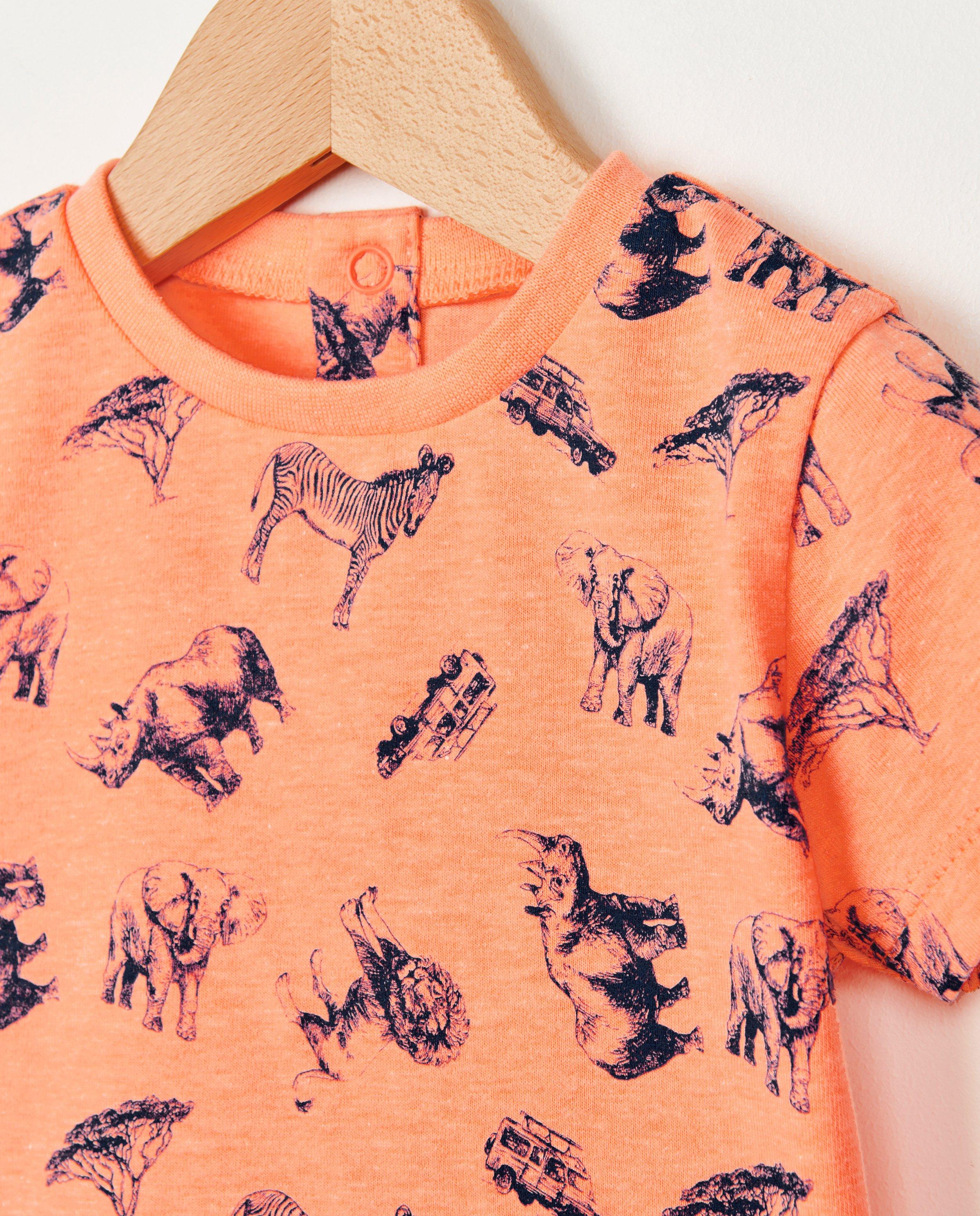 T-shirts - T-shirt orange à imprimé
