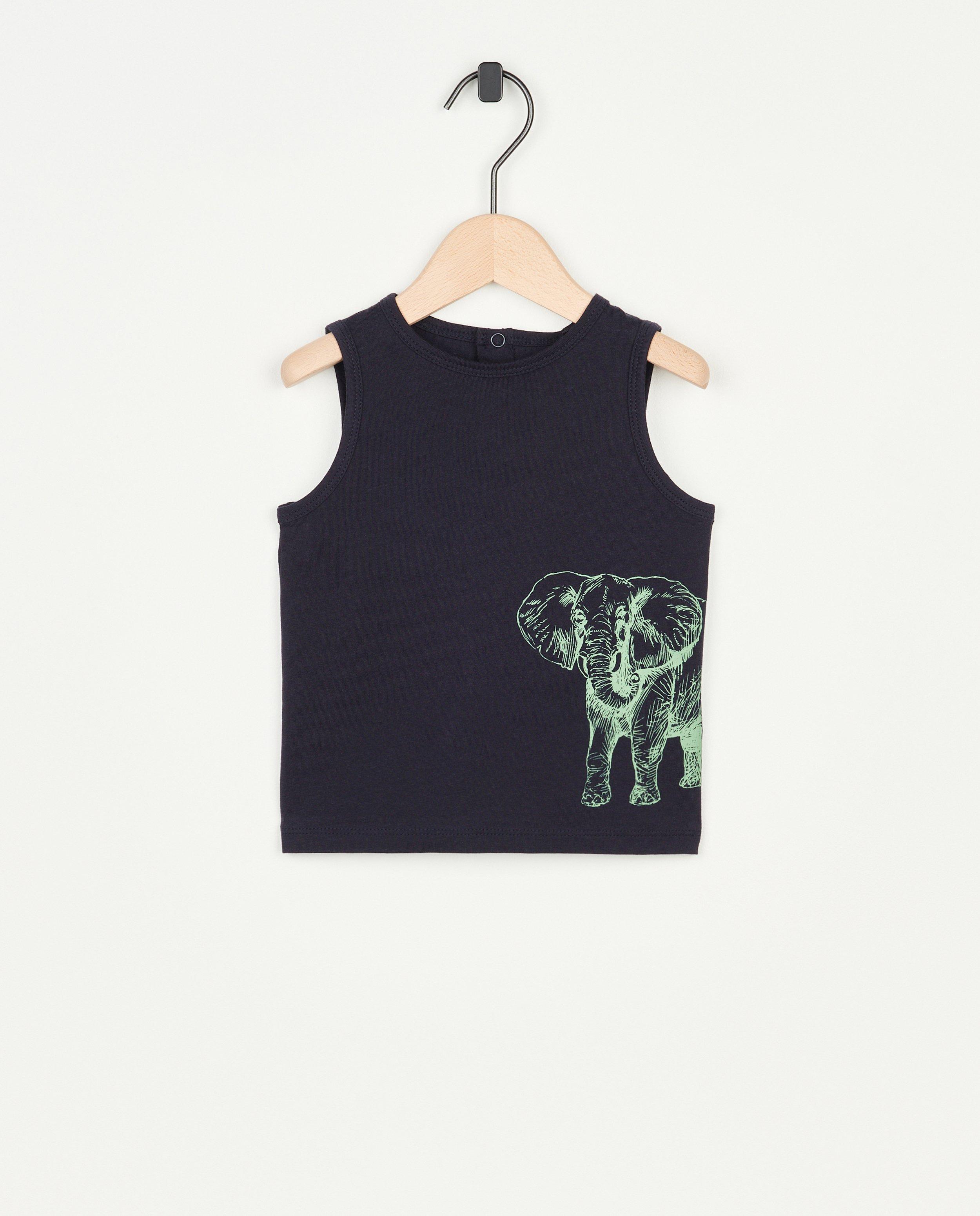 Blauwe tanktop met olifant - null - Besties