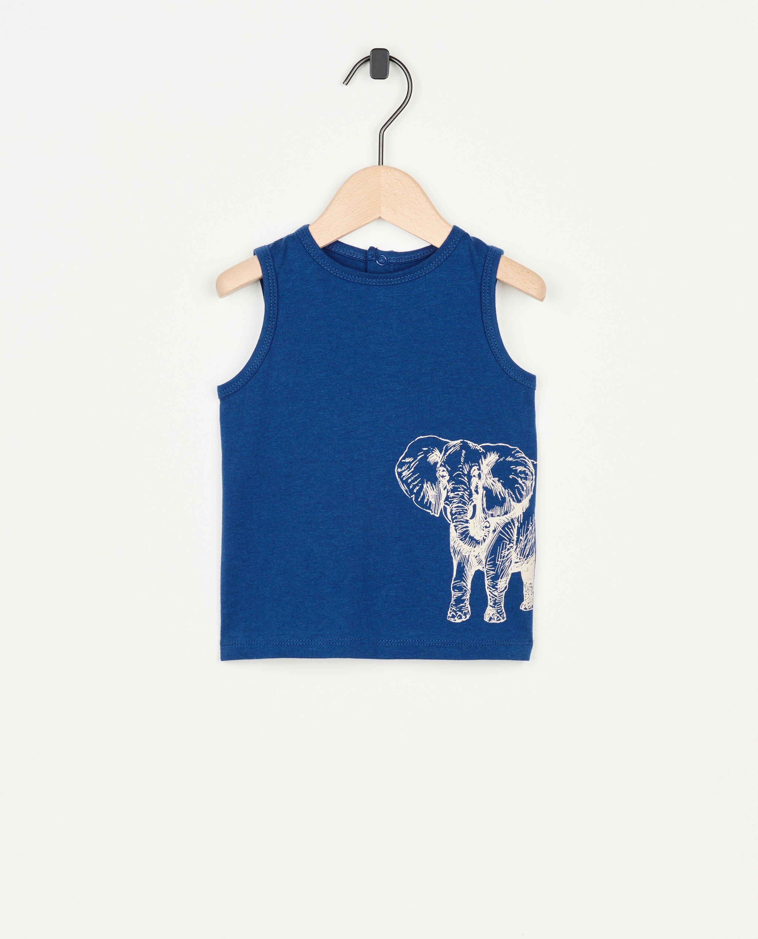 Blauwe tanktop met olifant - null - Besties
