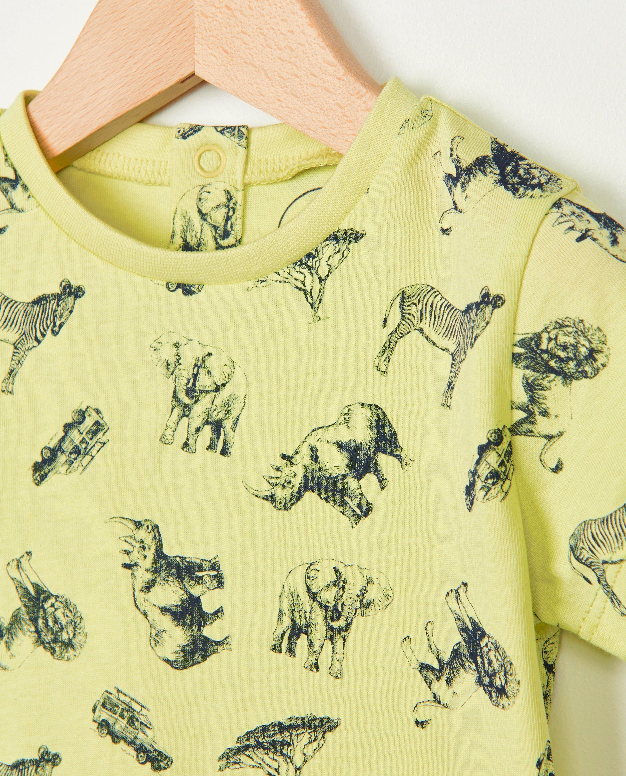 T-shirts - Groen T-shirt met dierenprint