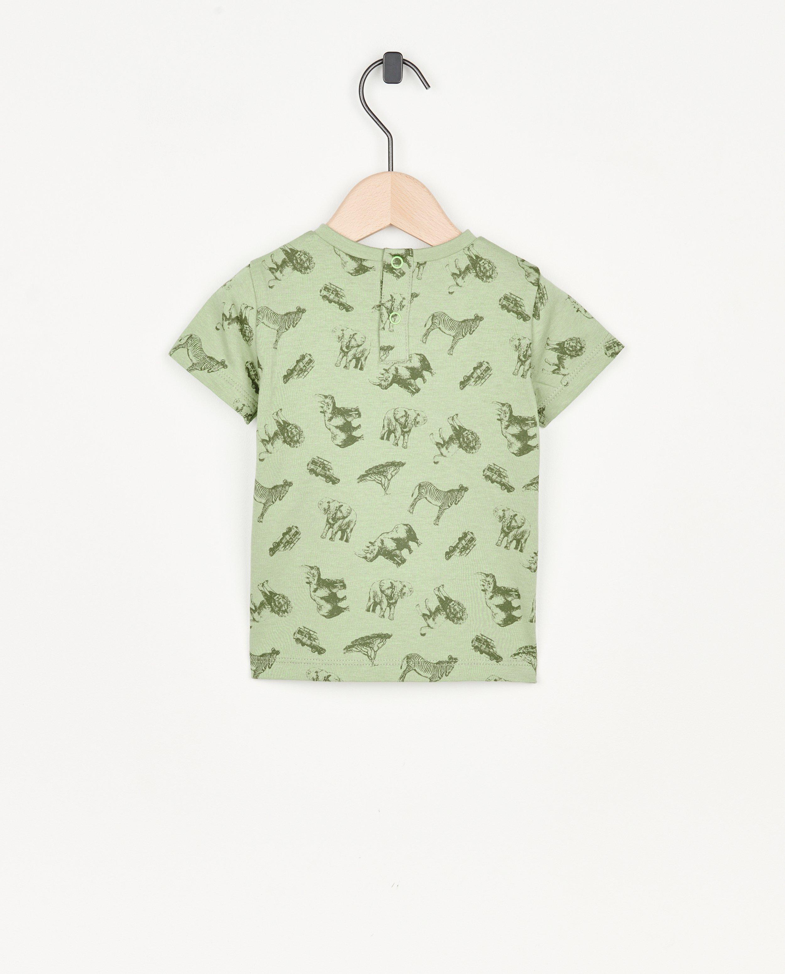 T-shirts - T-shirt vert à imprimé animal