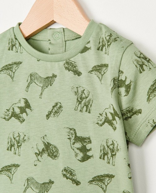 T-shirts - T-shirt vert à imprimé animal