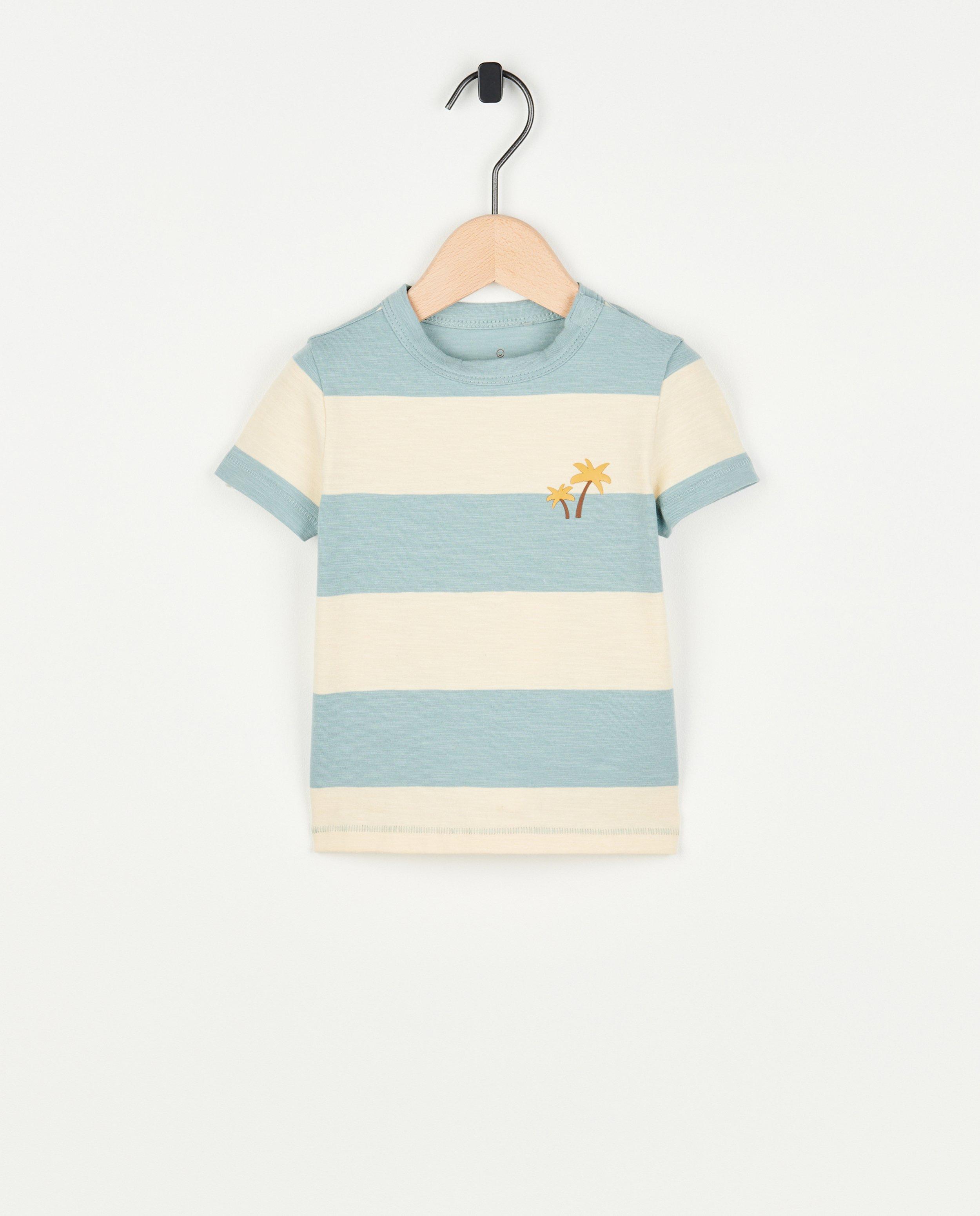 Gestreept T-shirt met drukknopen - null - Cuddles and Smiles
