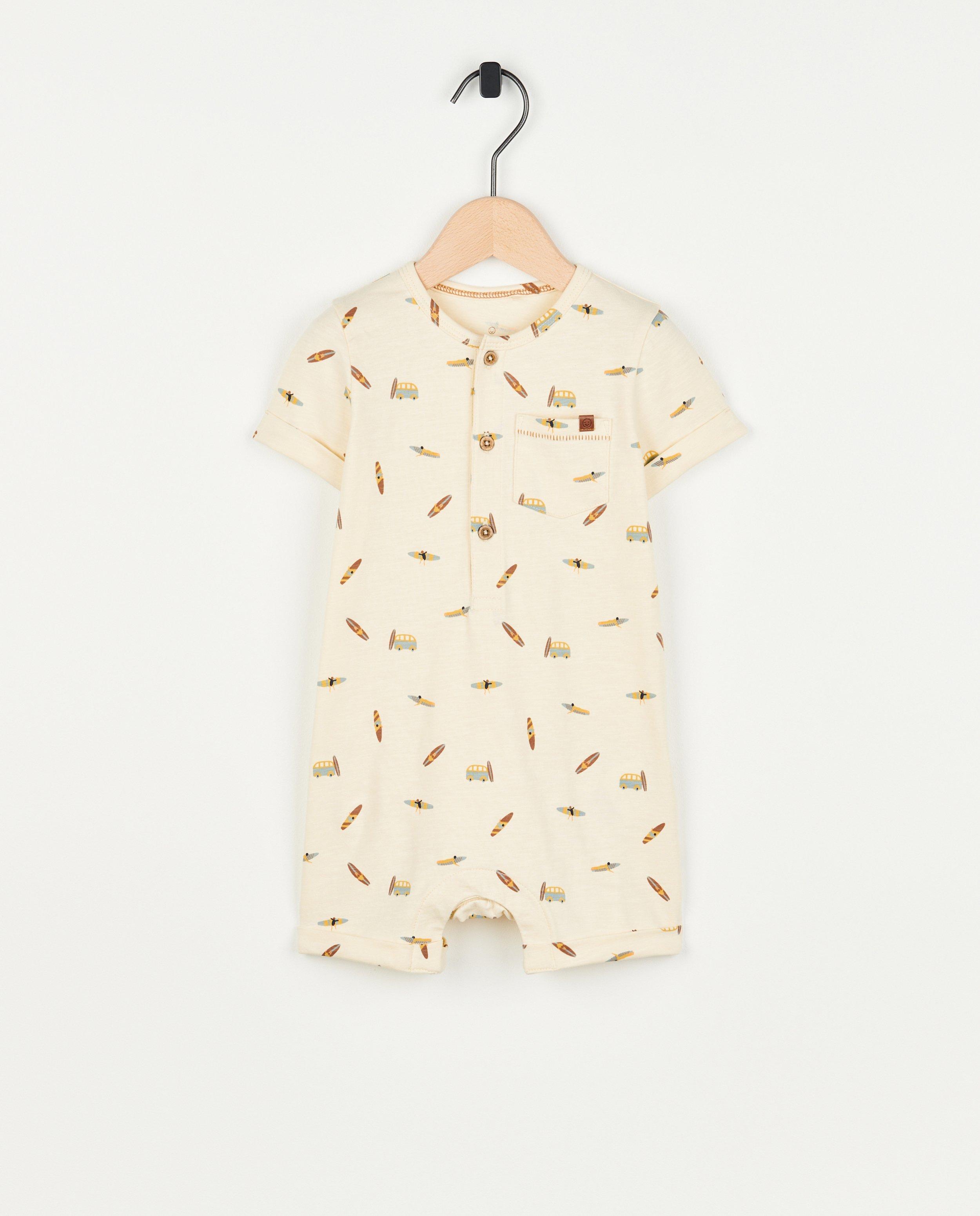 Offwhite kruippak met print - null - Cuddles and Smiles