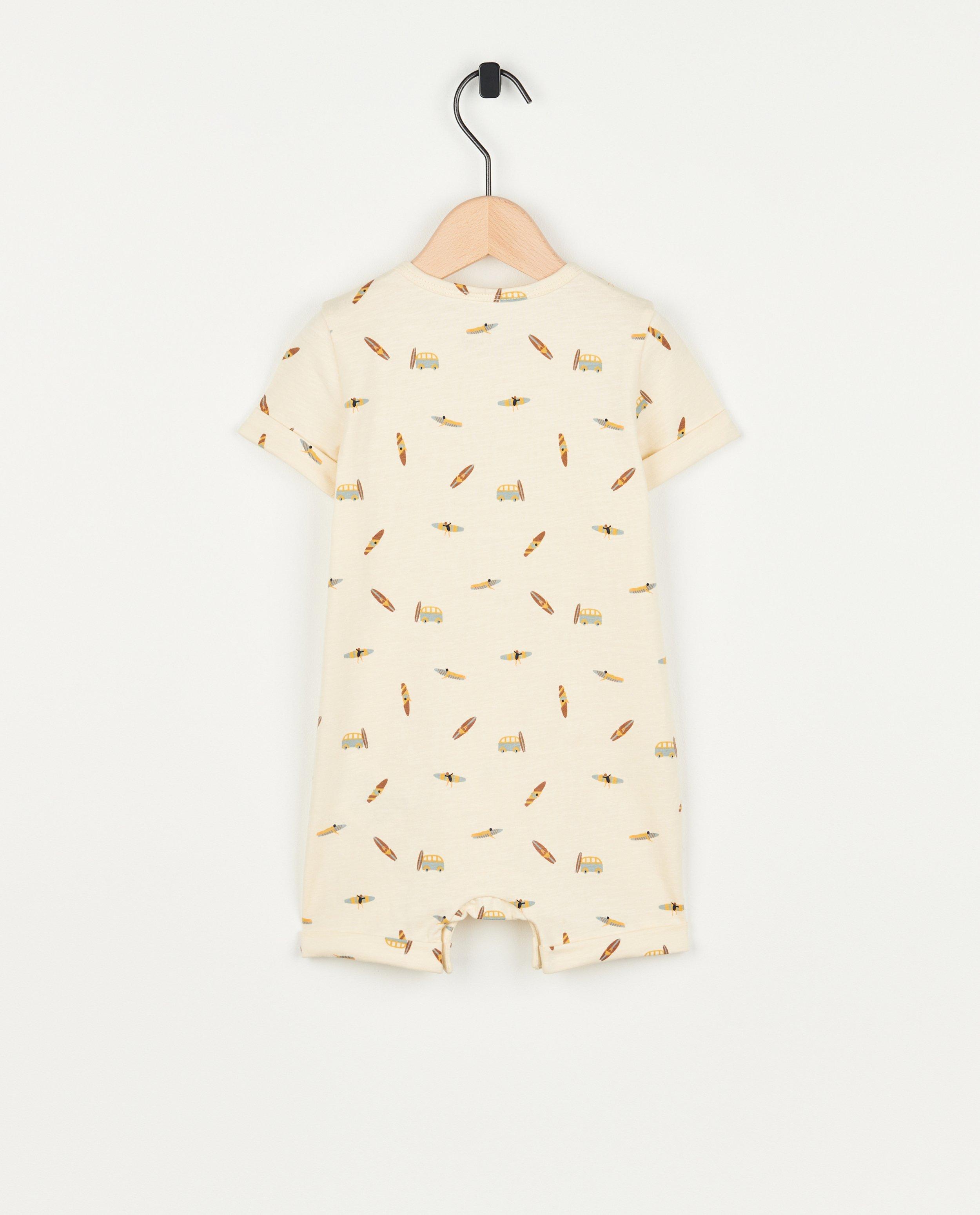 Jumpsuit - Offwhite kruippak met print