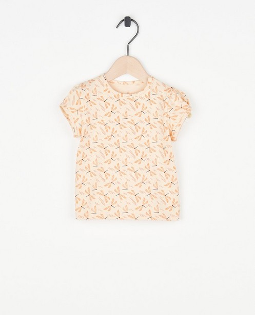 Lichtoranje T-shirt met print - null - Cuddles and Smiles