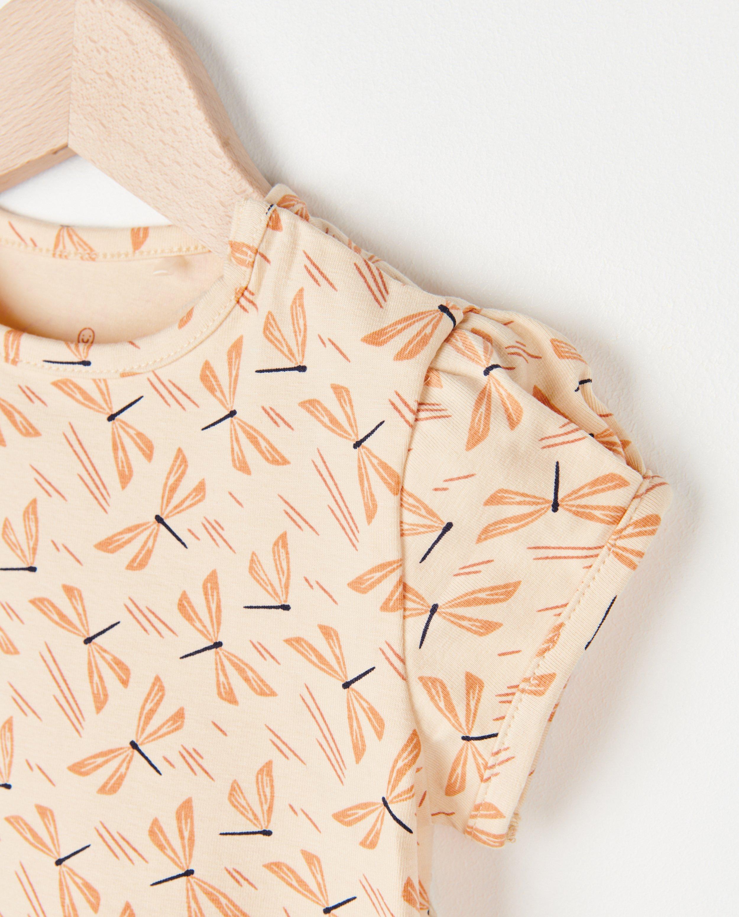 T-shirts - Lichtoranje T-shirt met print