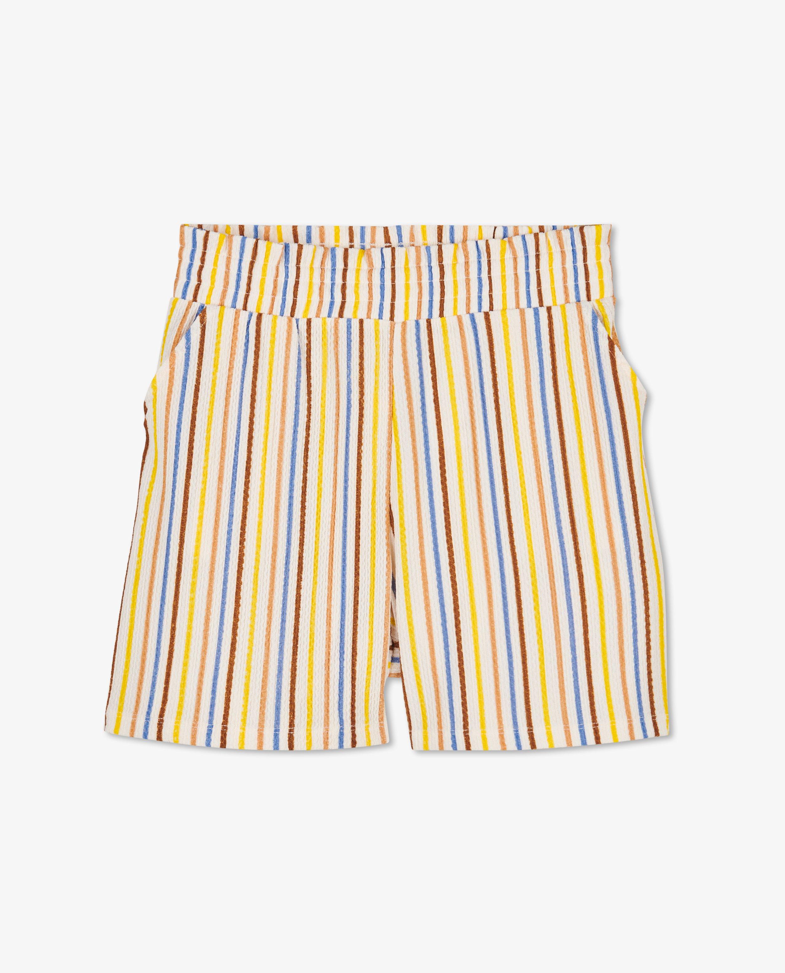 Gestreepte short met zakken - Product Detail - lichtbeige - afbeelding nummer 5