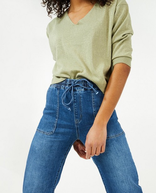 Jeans - Blauwe denim met elastische taille