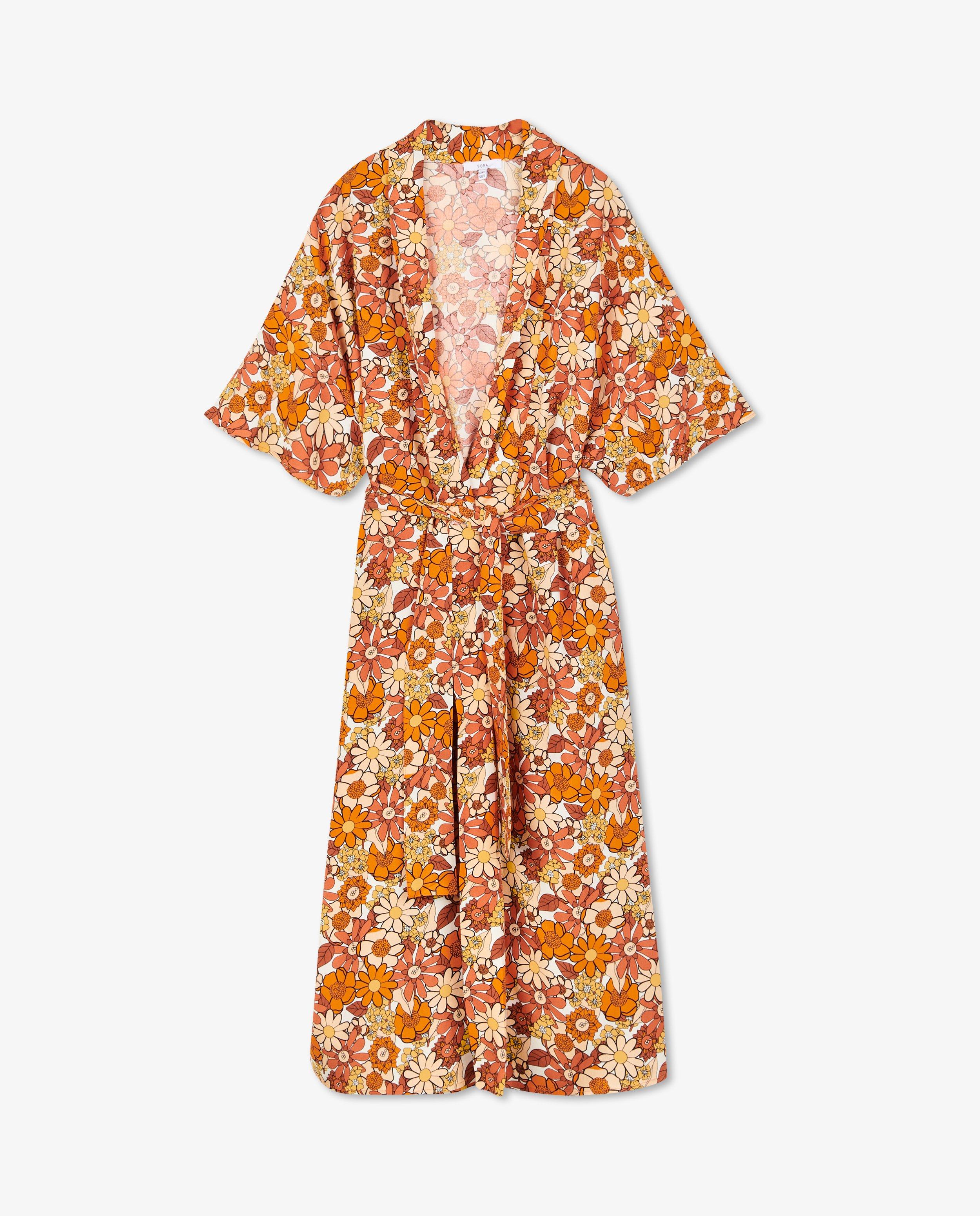 Oranje kimono met bloemenprint - Product Detail - oranje - afbeelding nummer 5