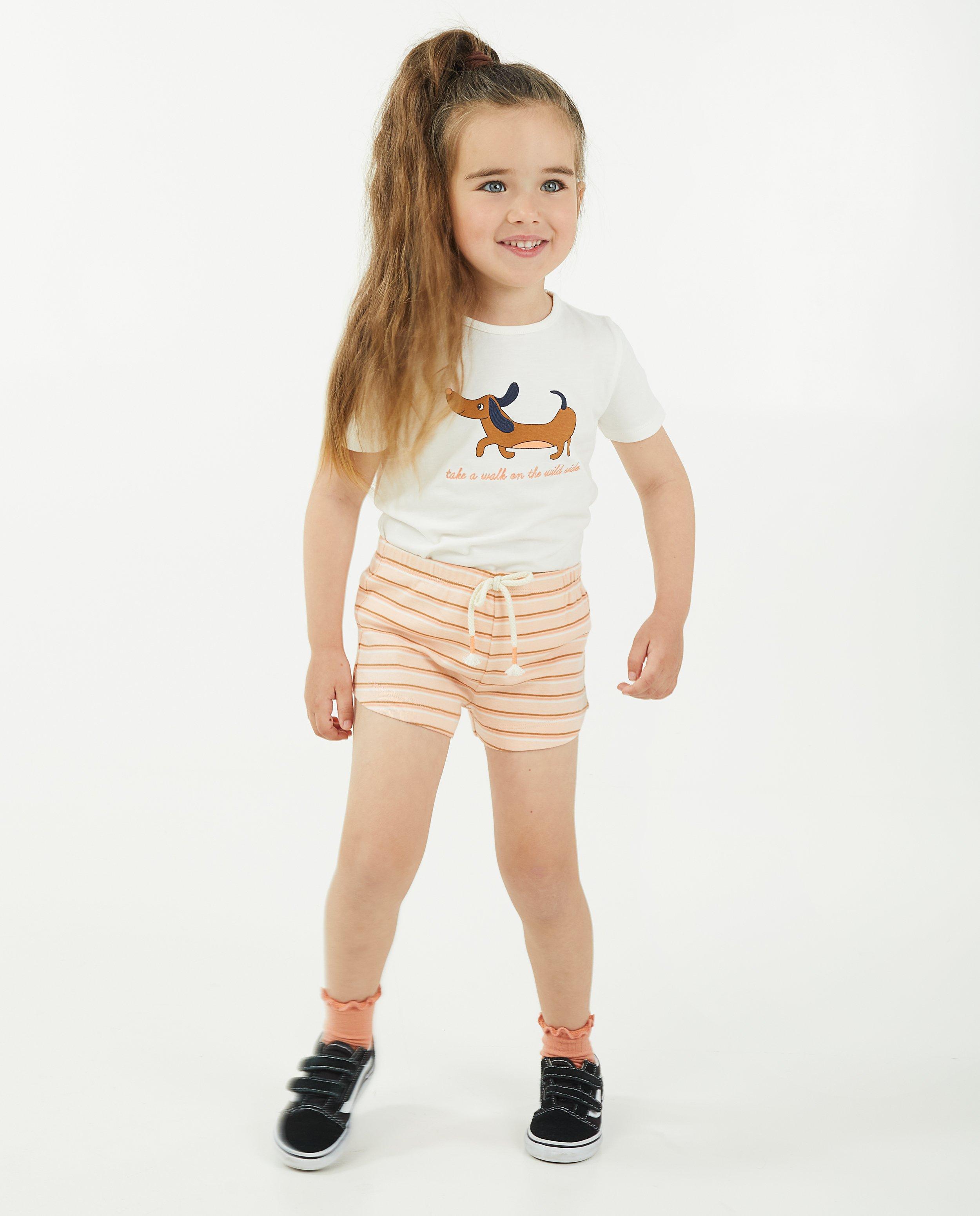 Short orange pâle à rayures - null - Milla Star