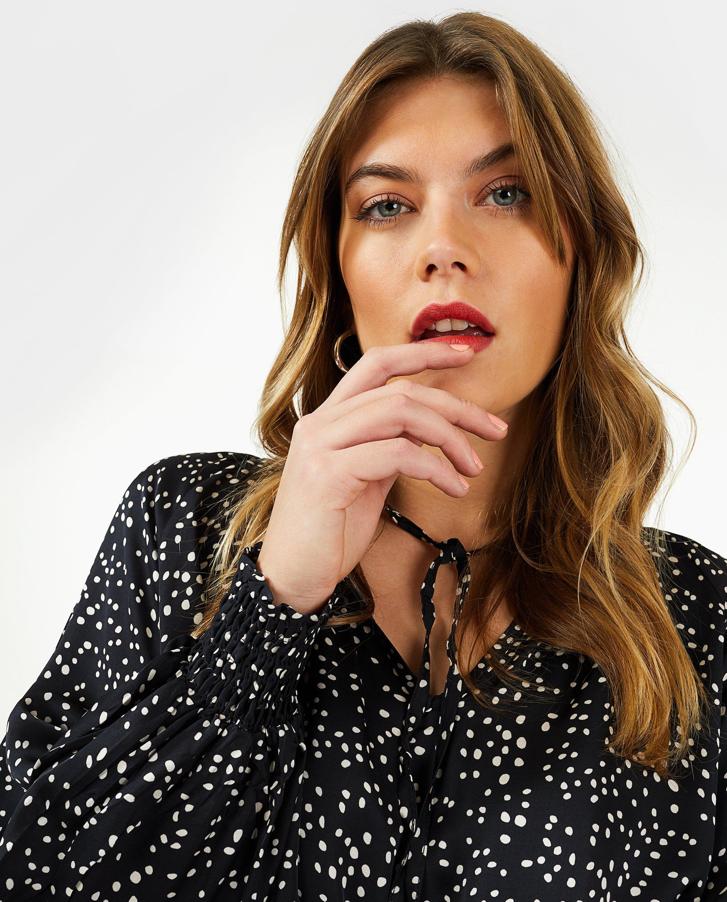 Blouse noire à pois - null - Paris