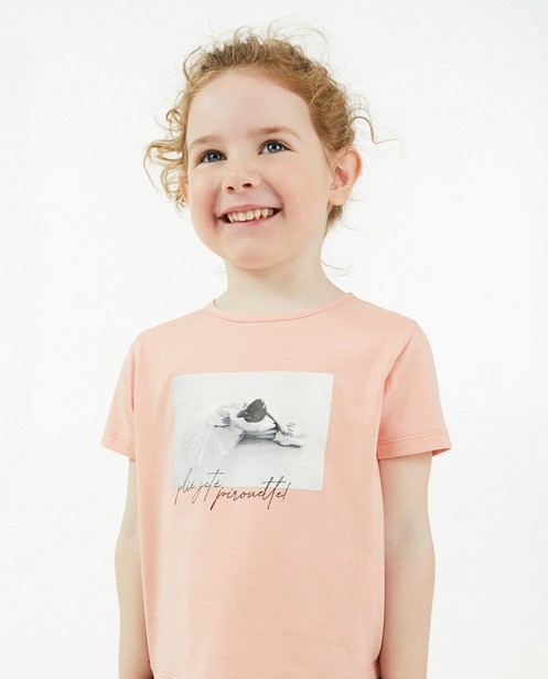 Roze T-shirt met fotoprint - null - Besties