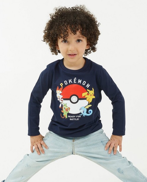 T-shirts - T-shirt bleu à manches longues, imprimé Pokémon