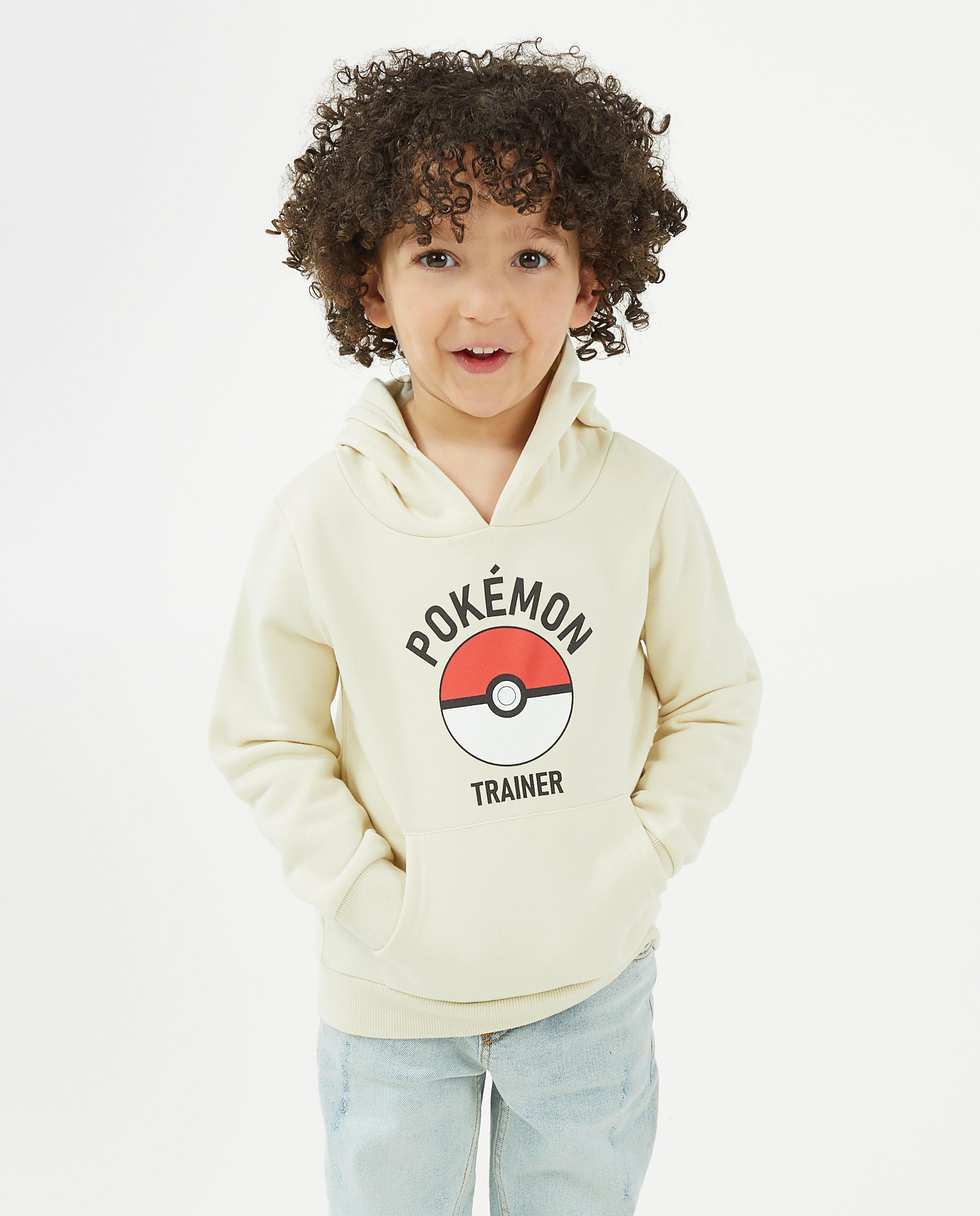 Sweaters - Beige hoodie met pokeball-print