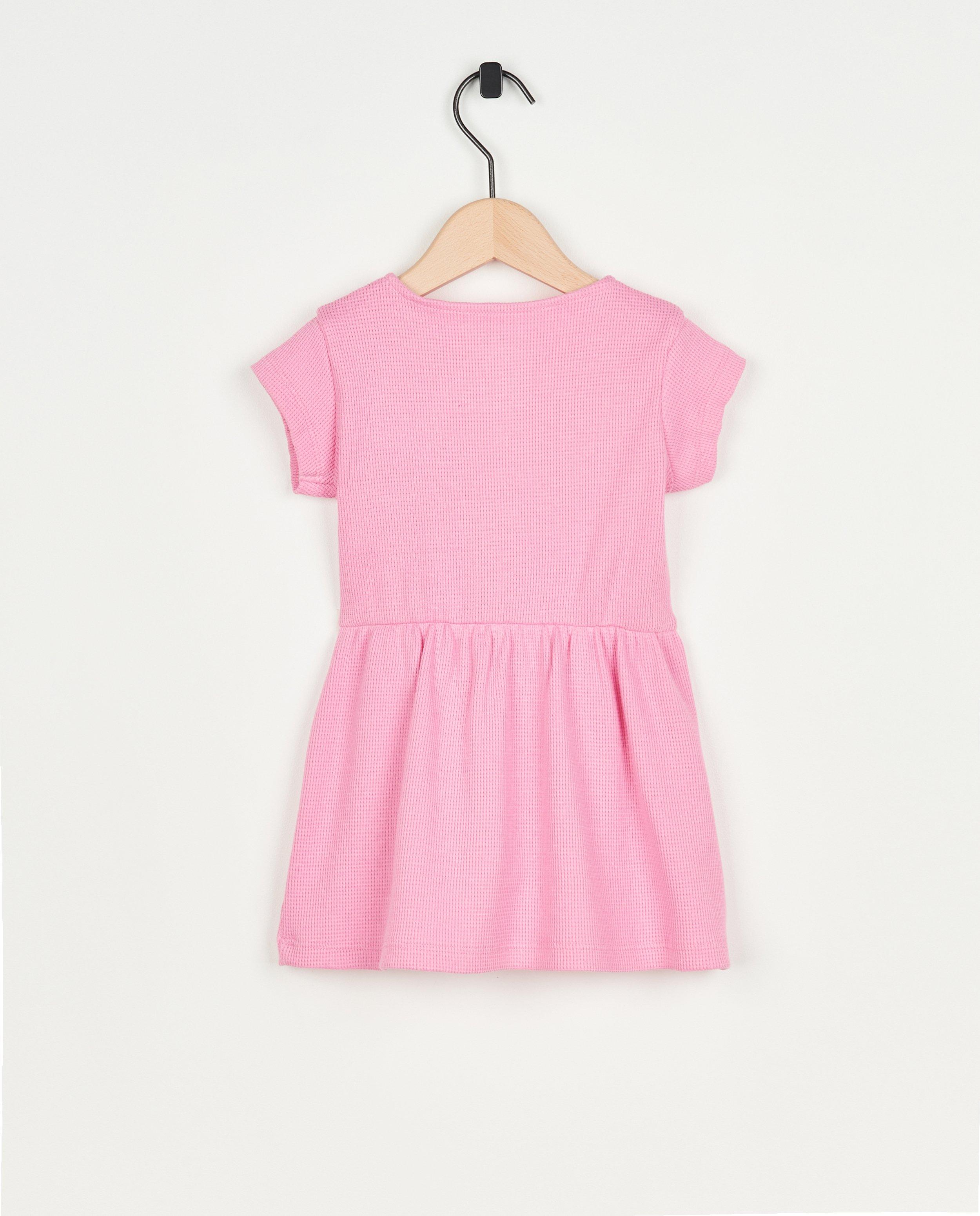 Kleedjes - Roze jurk met wafelstructuur