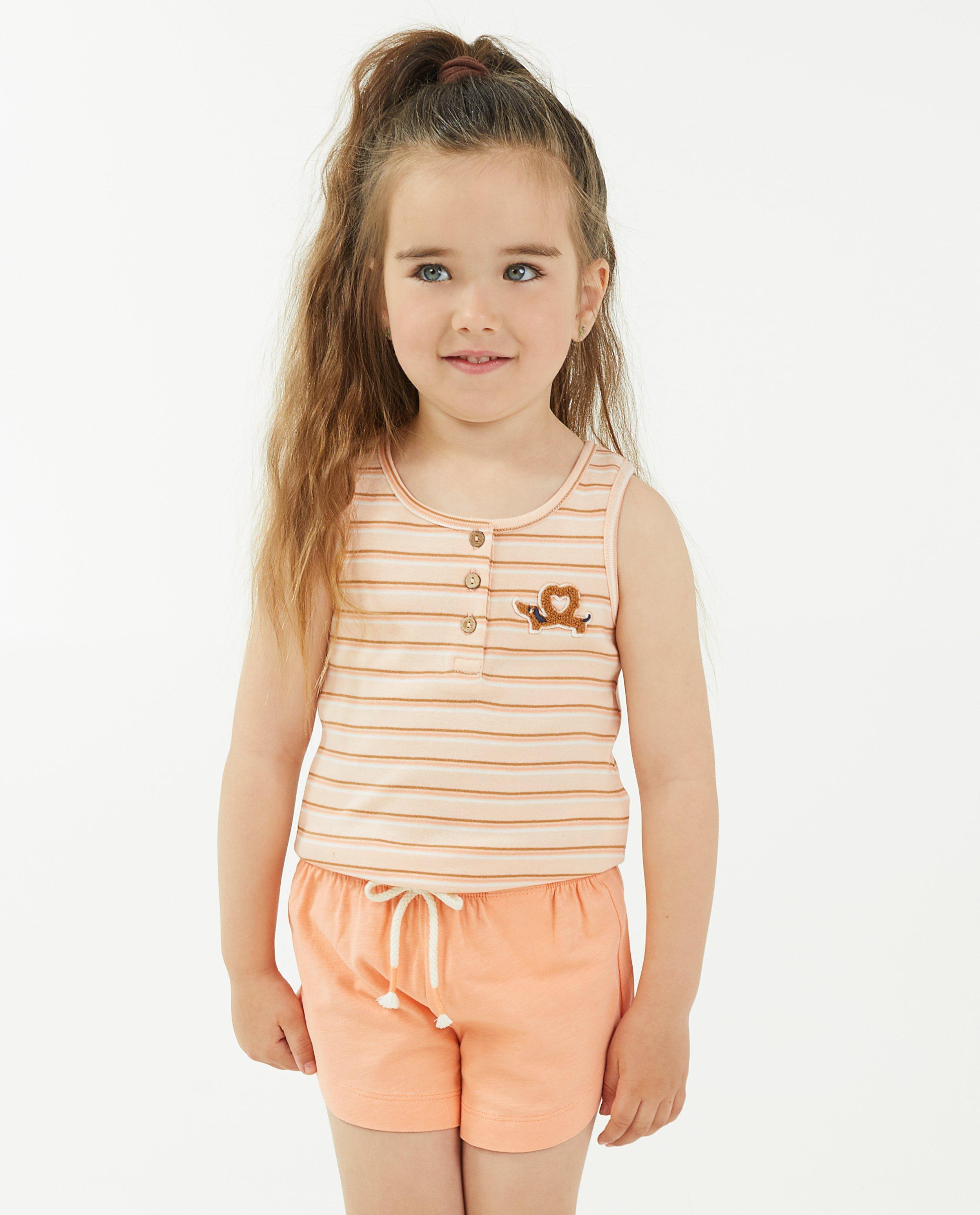 T-shirts - Top orange pâle à rayures