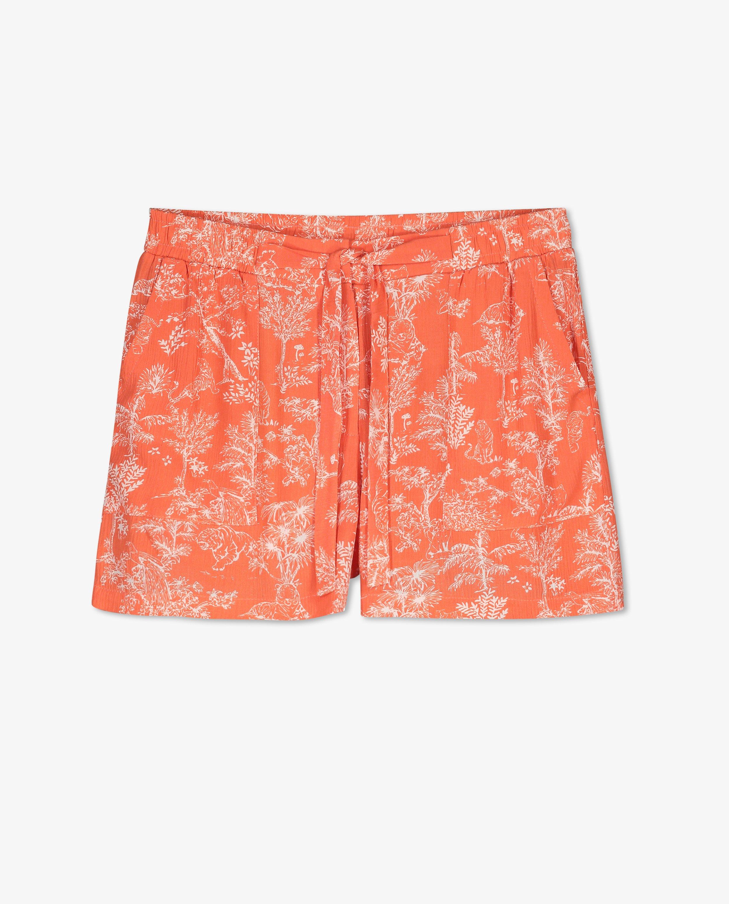 Shorten - Oranje short van viscose