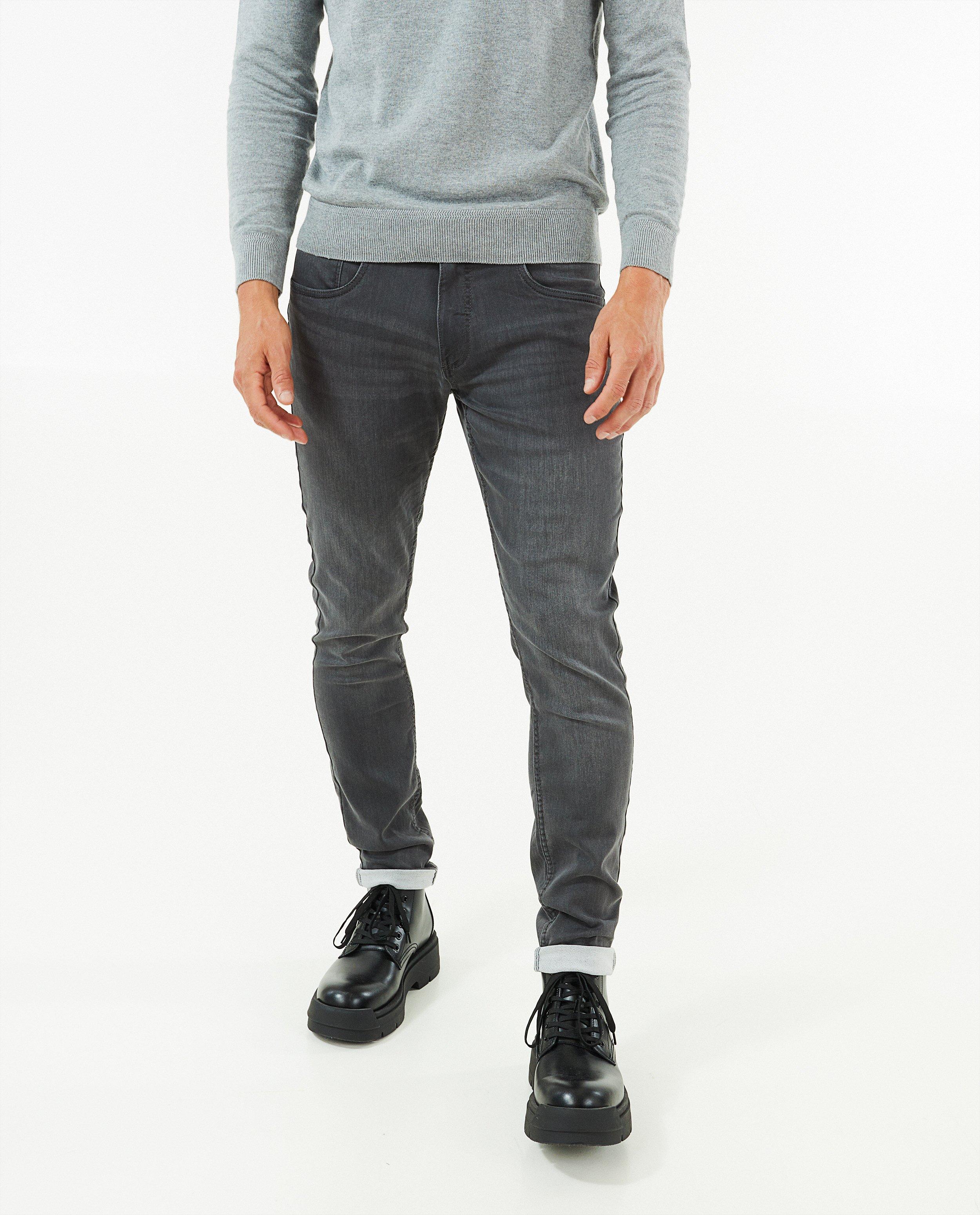 Jeans - Grijze sweat denim, skinny fit