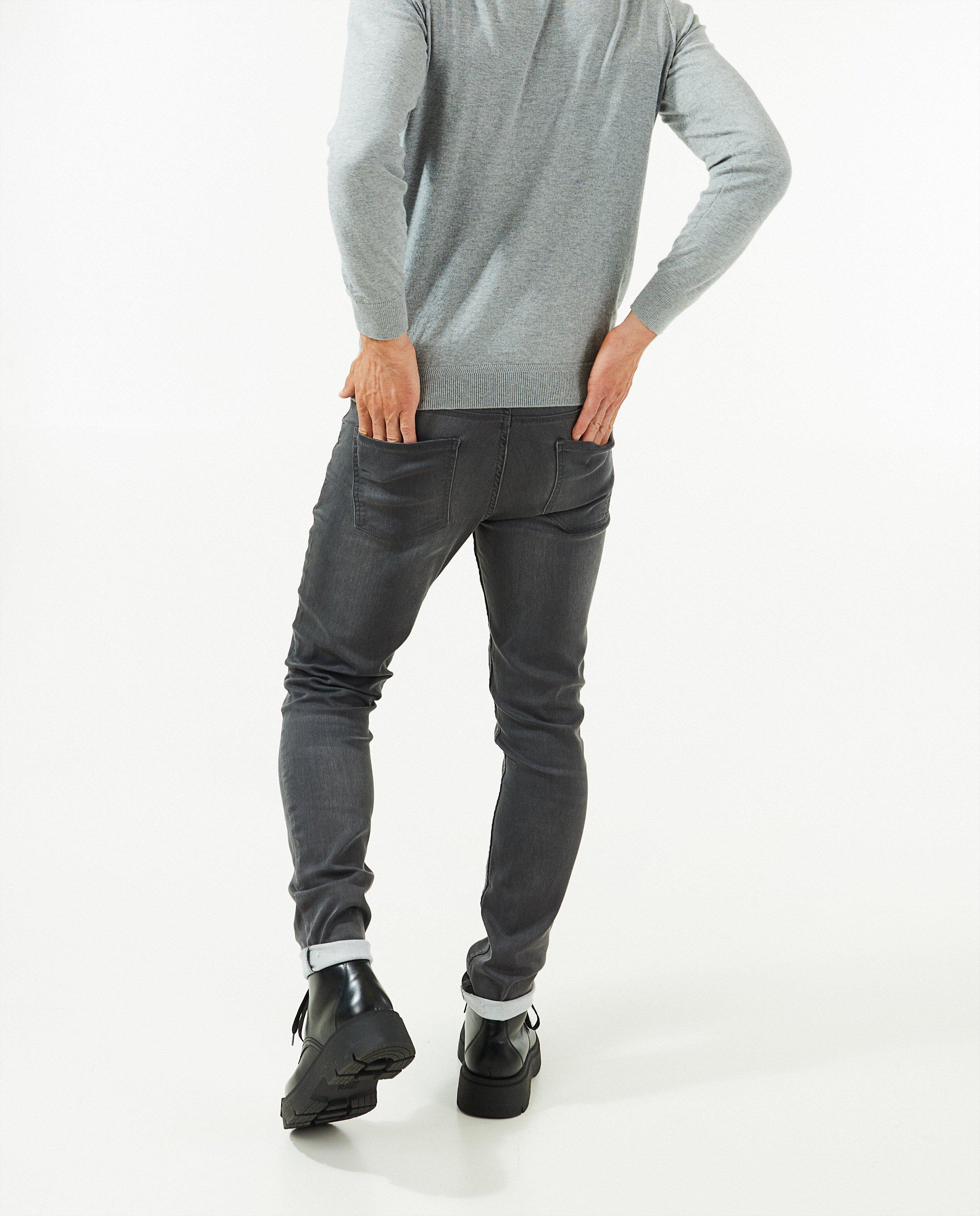 Jeans - Grijze sweat denim, skinny fit