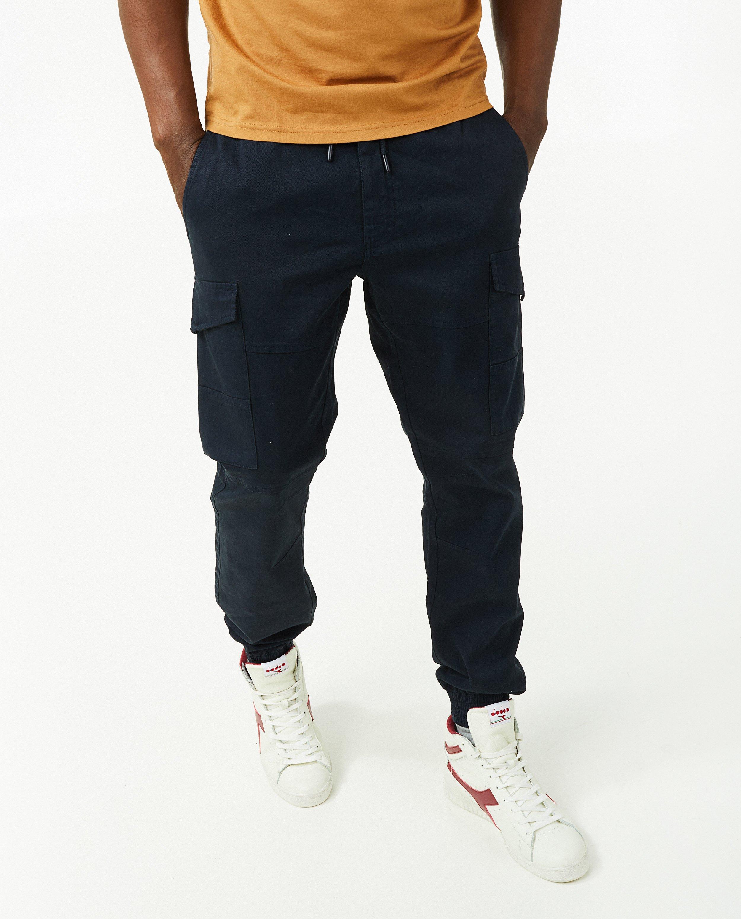 Pantalon cargo bleu foncé en coton bio - null - Quarterback