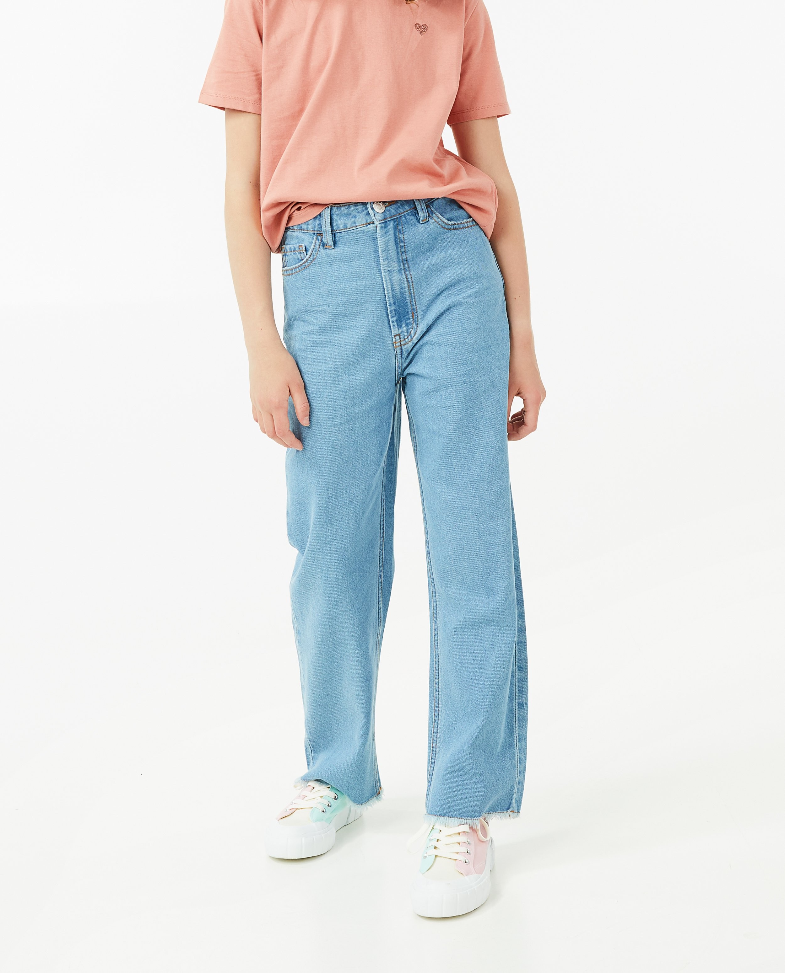 Jeans - Blauwe straight jeans Lene