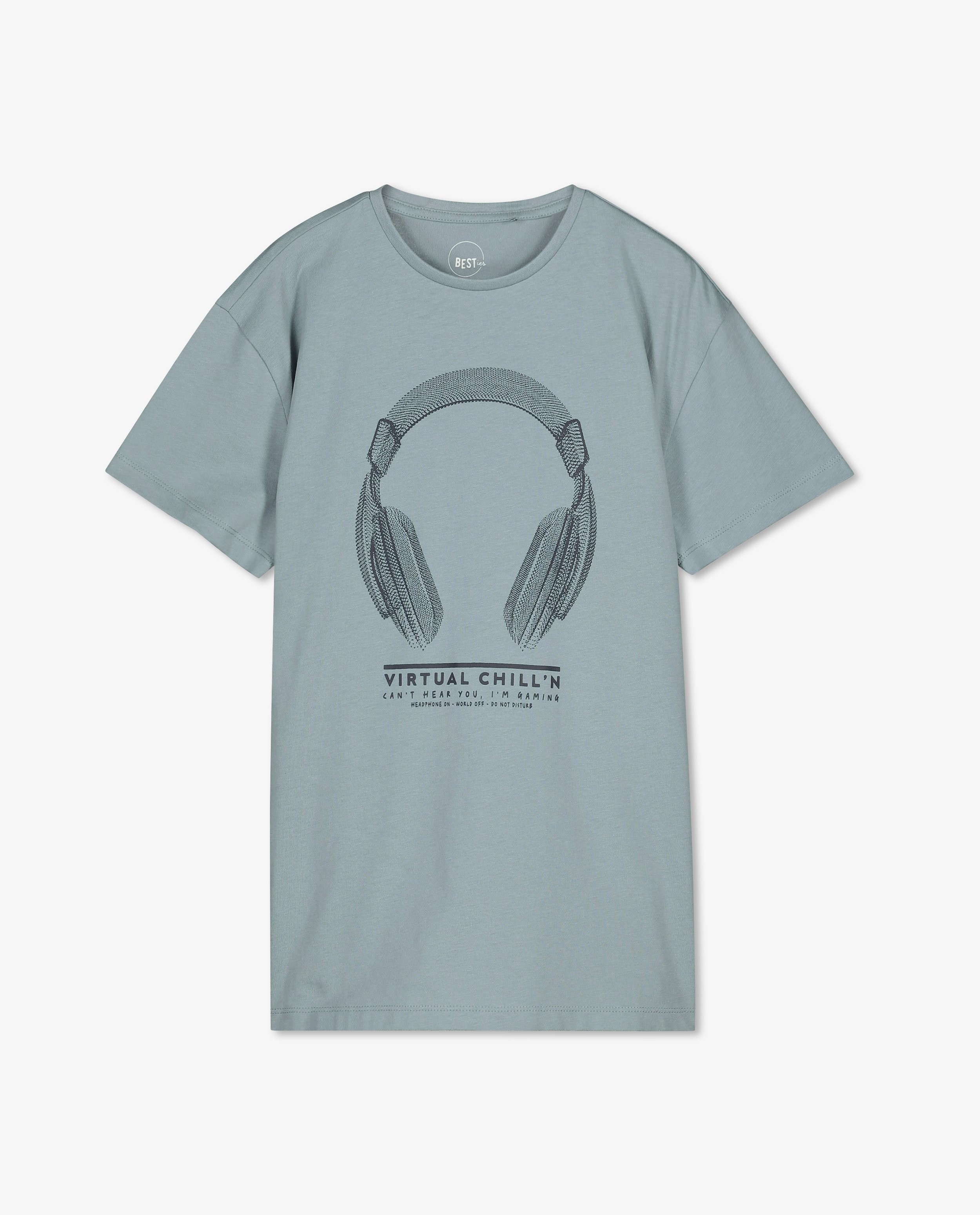 T-shirts - T-shirt bleu-gris à imprimé