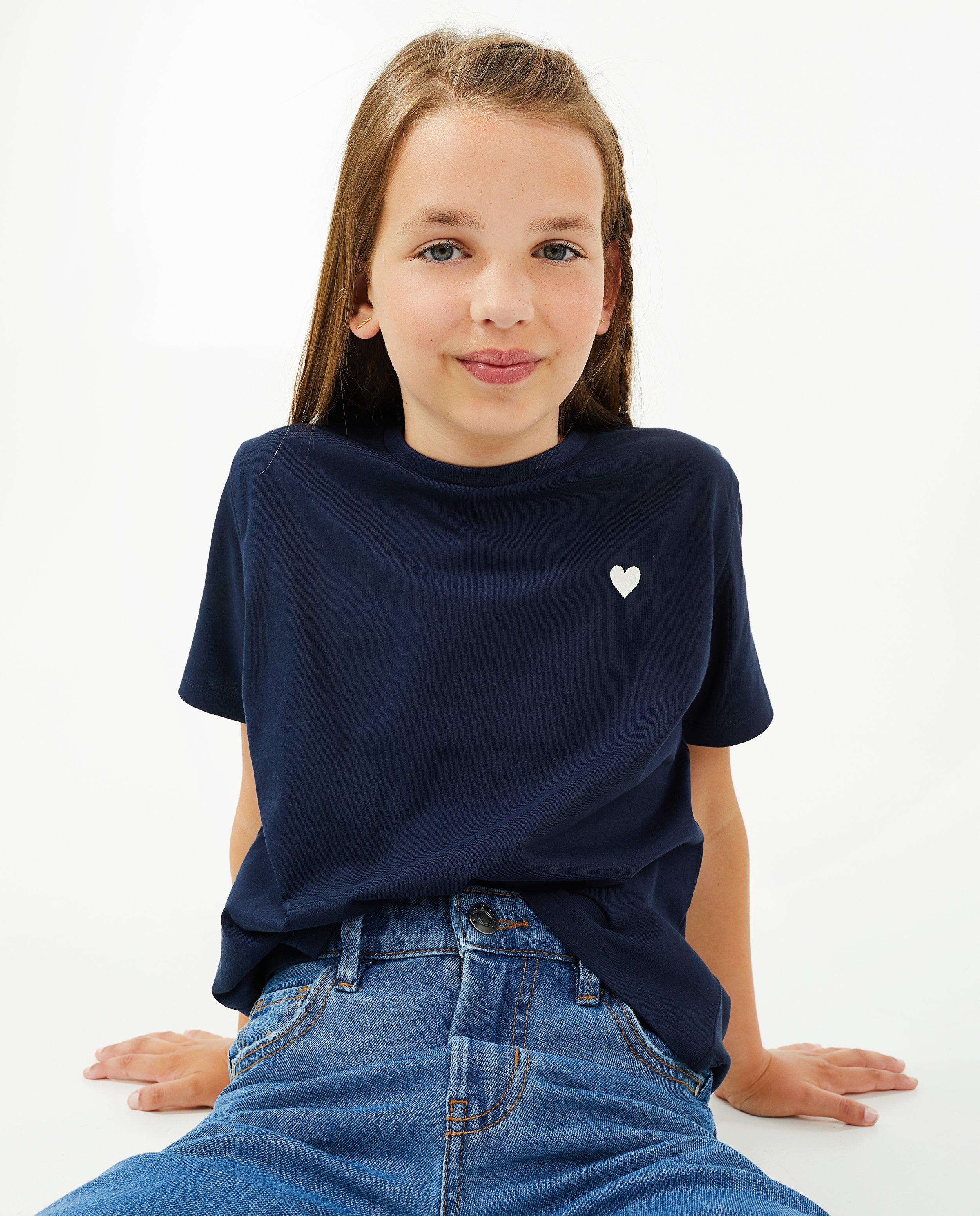 Blauwgroen T-shirt met glitterprint - Product Detail - donkerblauw - afbeelding nummer 3