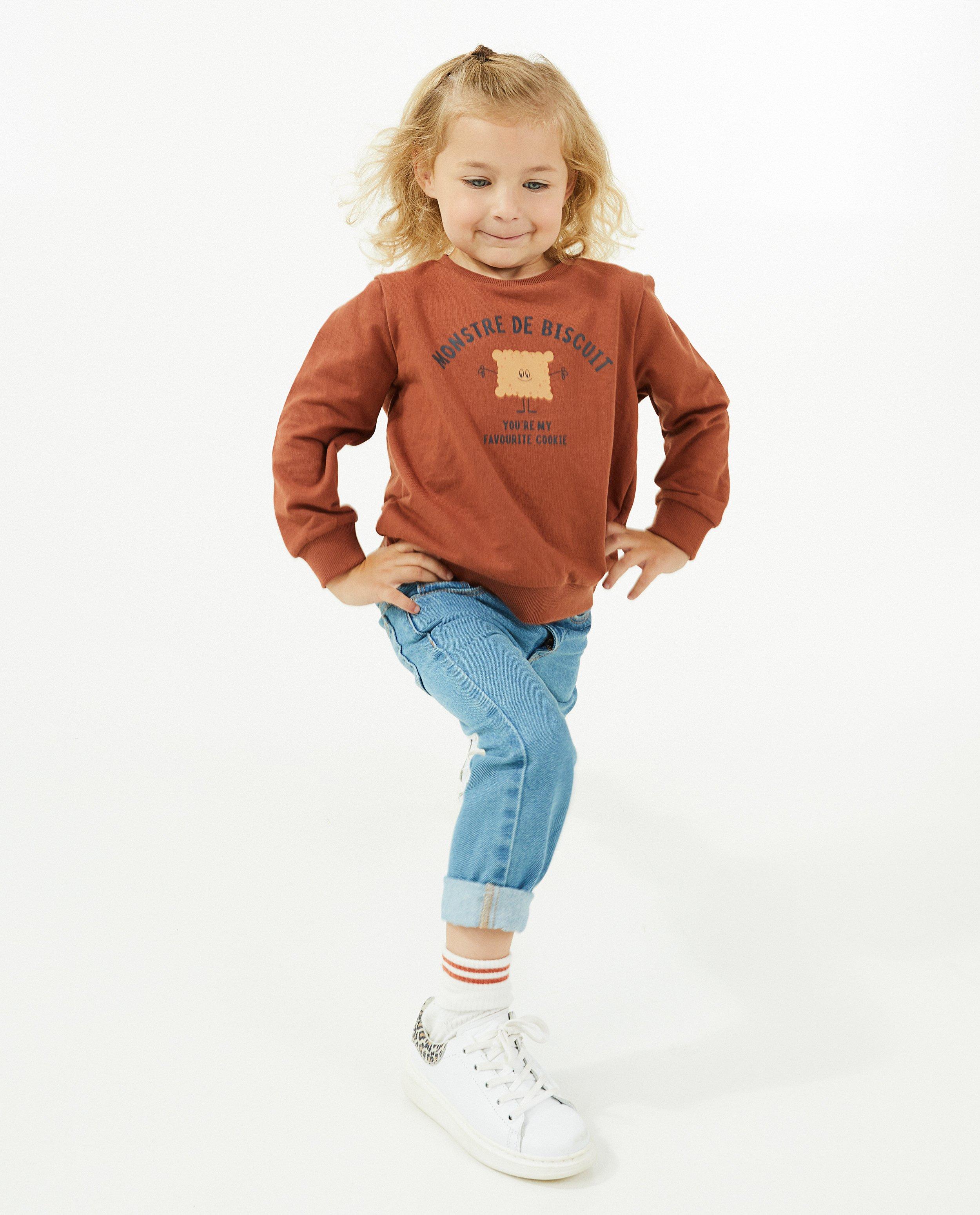 Bruine sweater met print - null - Besties