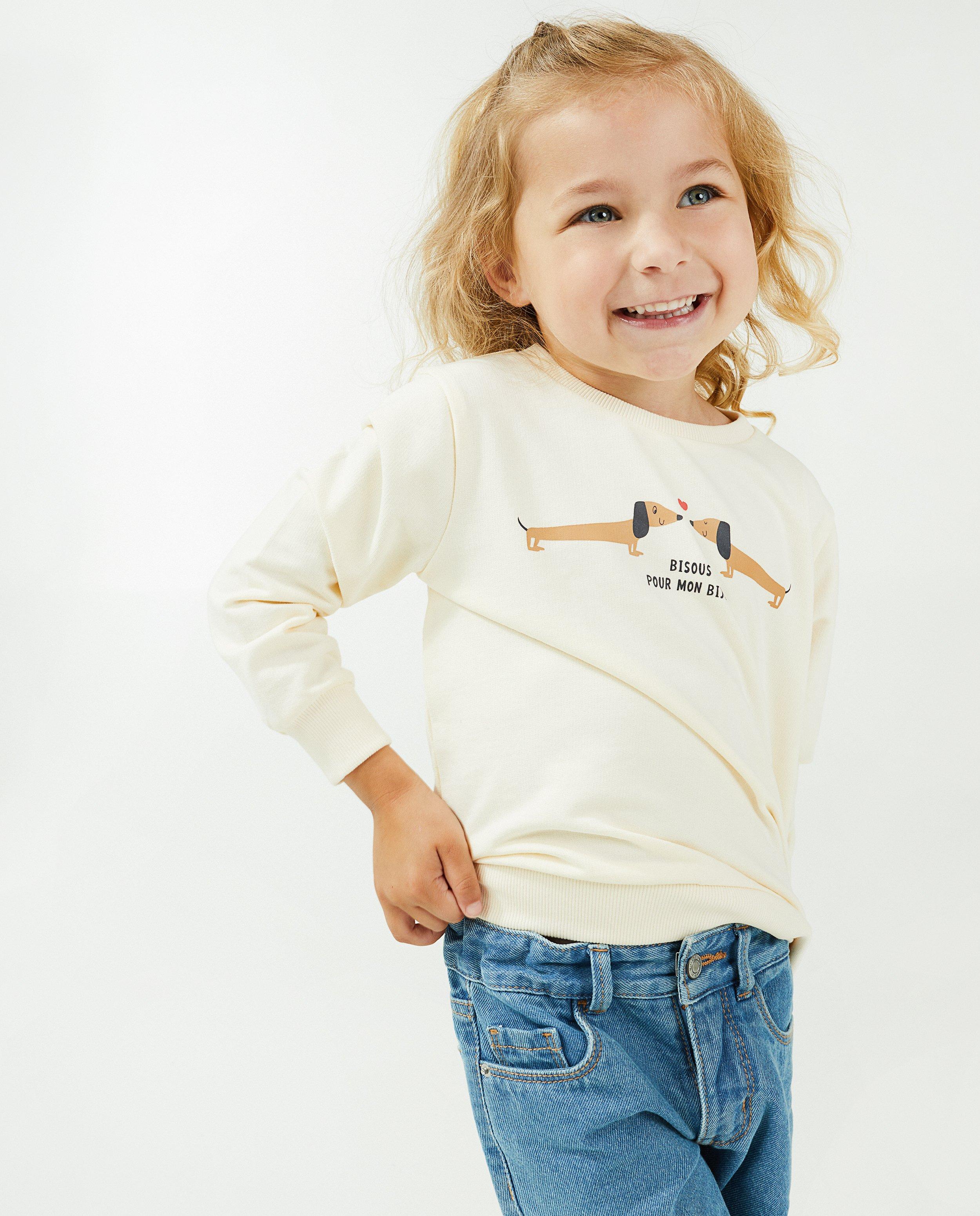 Witte sweater met print - null - Besties