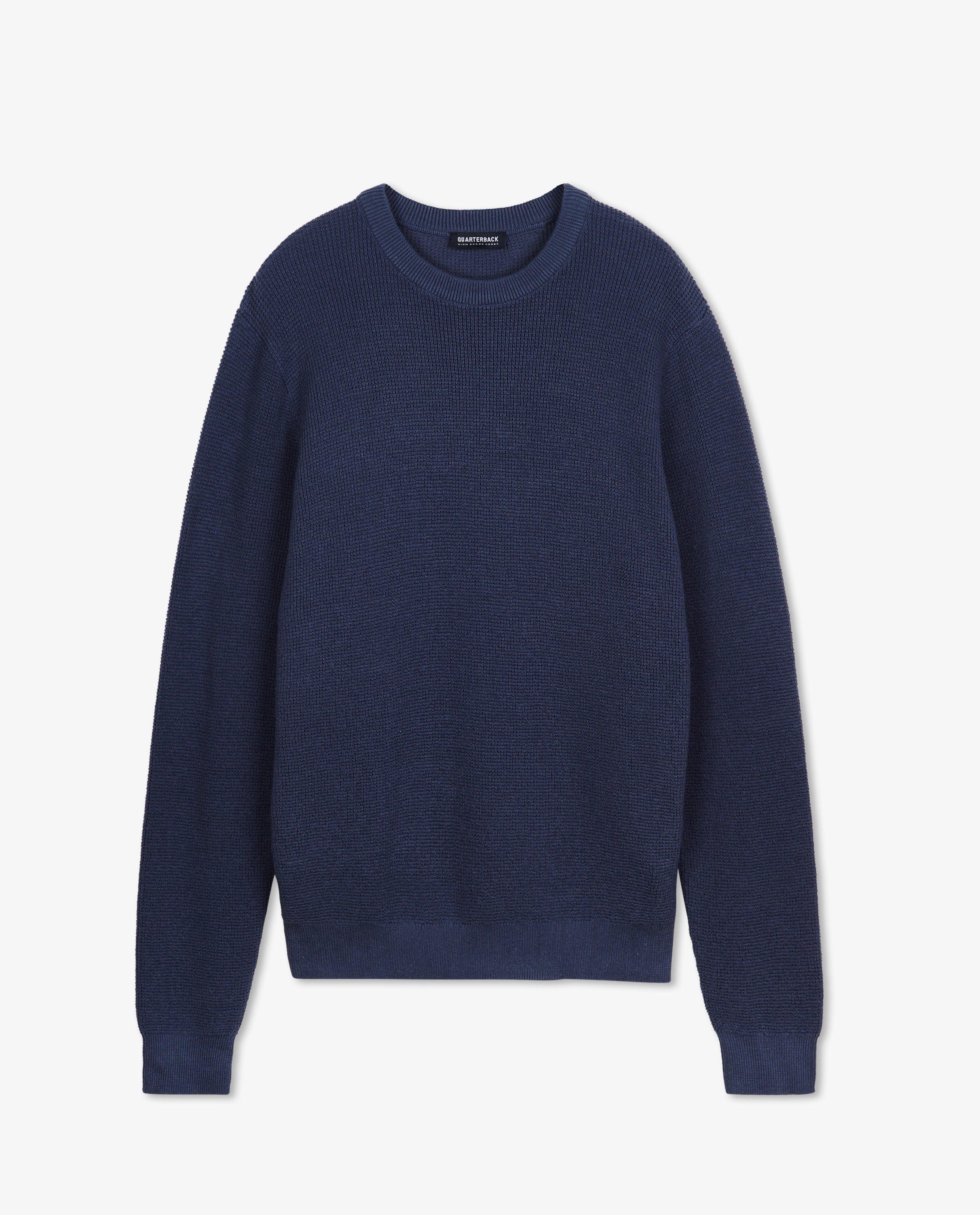 Pulls - Pull bleu à motif côtelé