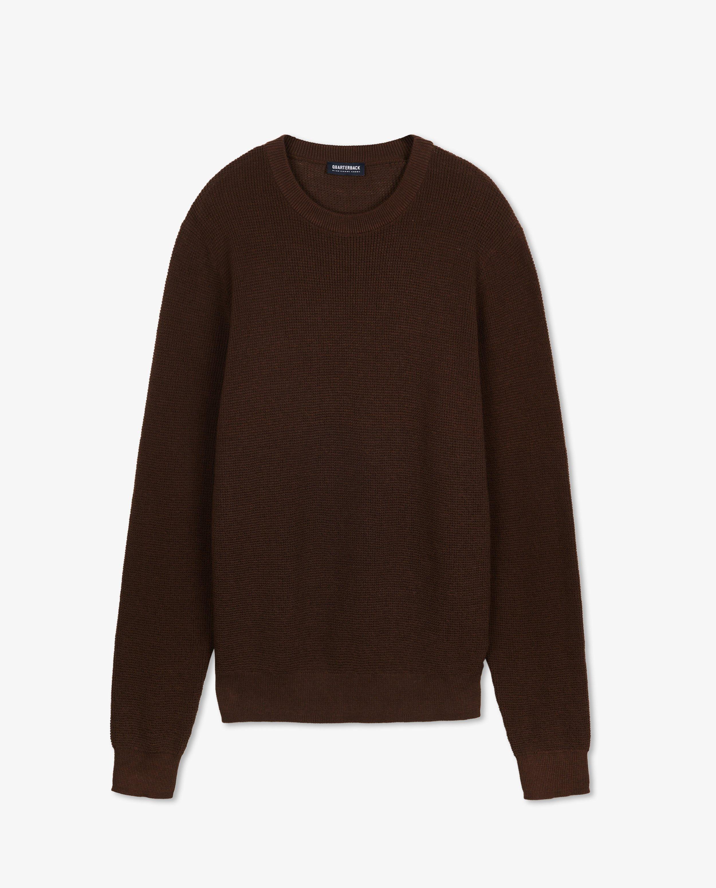 Pull brun à motif côtelé - null - Quarterback